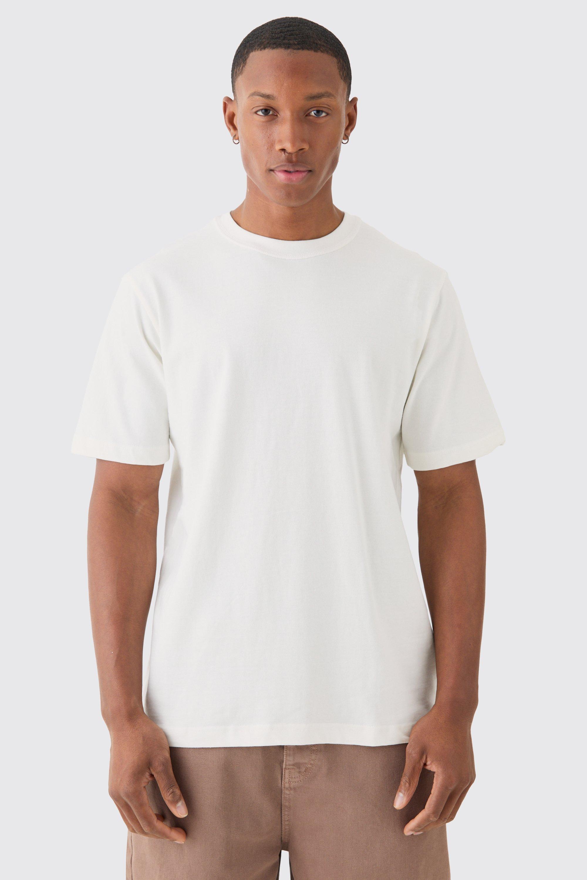 Image of T-shirt Core pesante con collo a imbuto, Cream