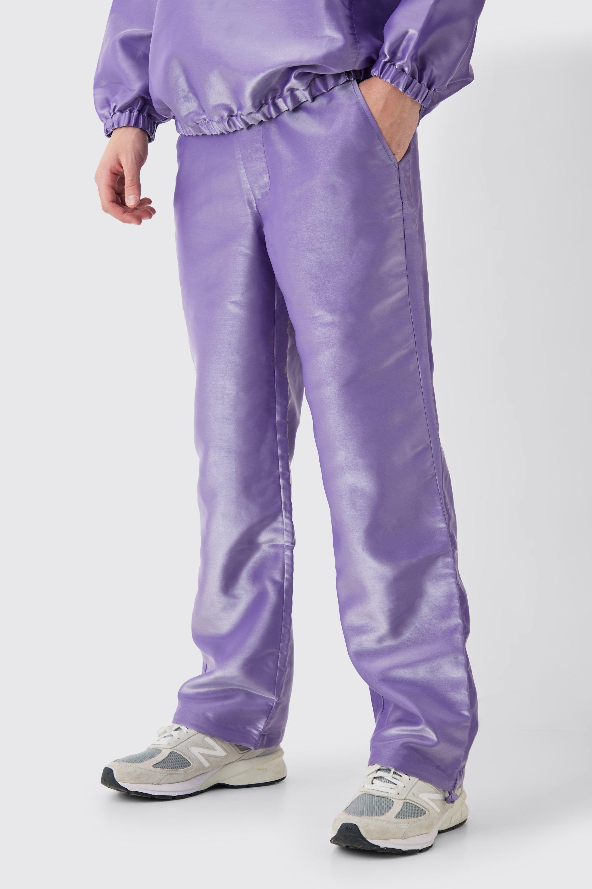 Image of Pantaloni Cargo in nylon metallizzato liquido, Purple