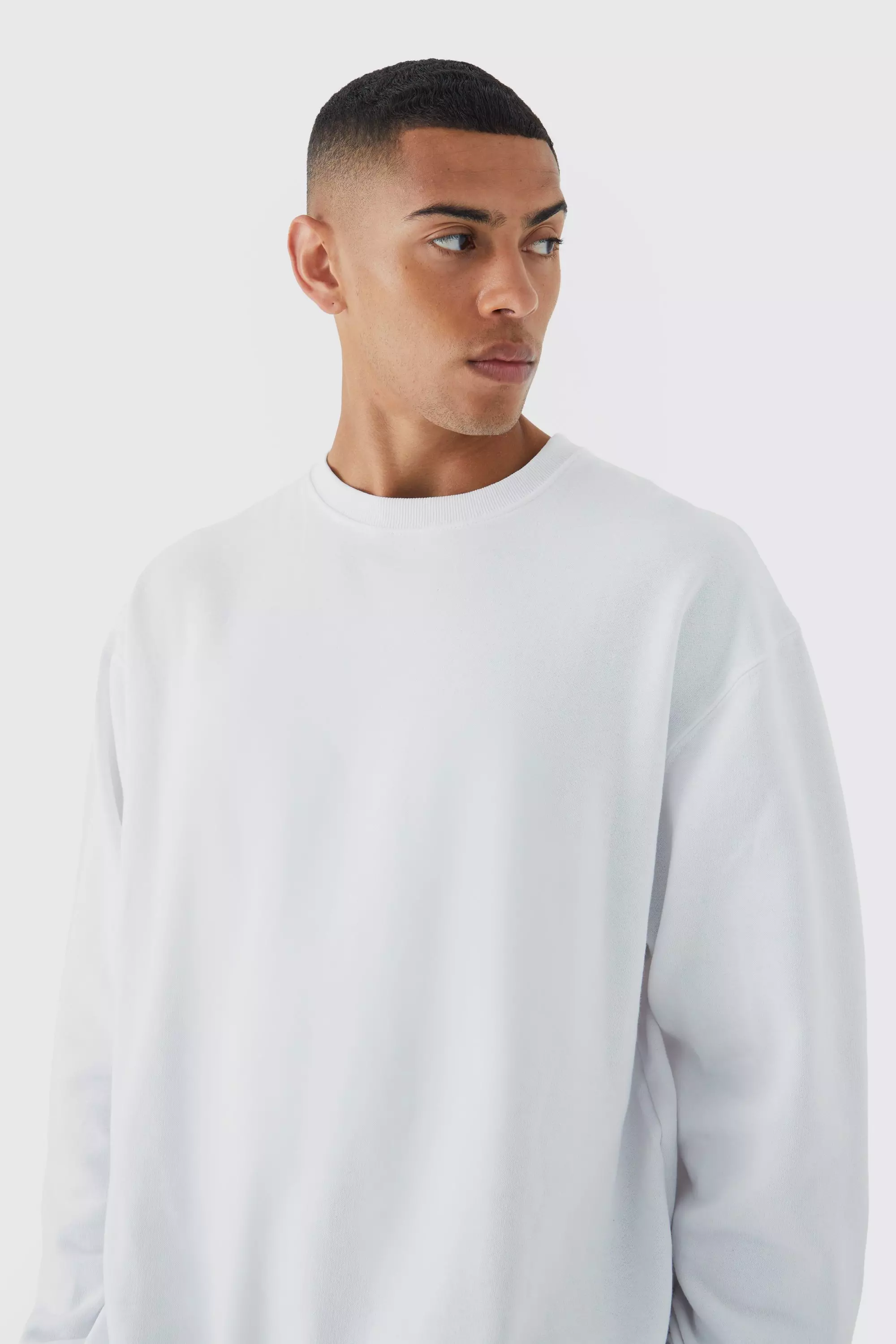 White outlet basic sweatshirt