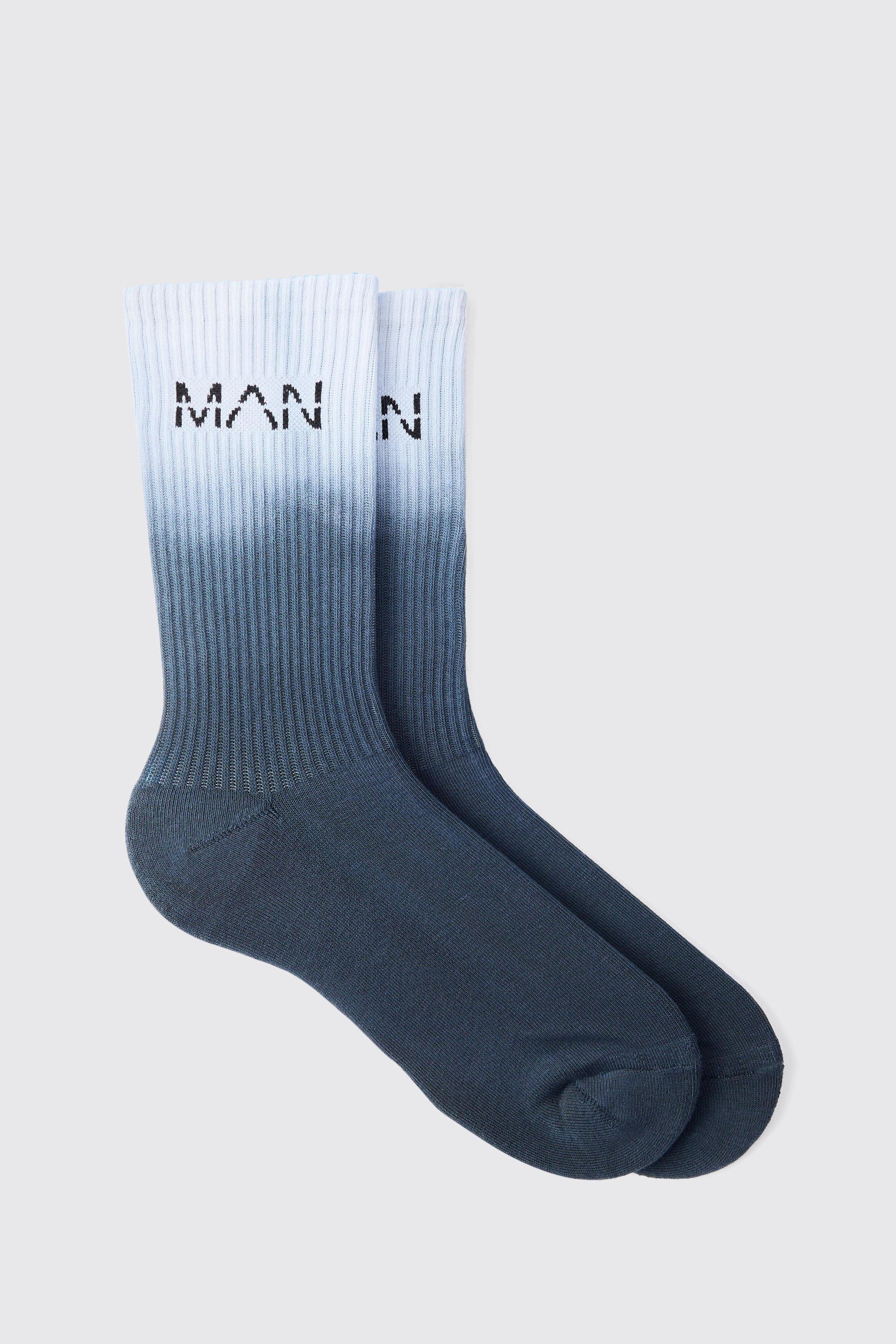 Mens Grey Man Active Ombre Socks, Grey