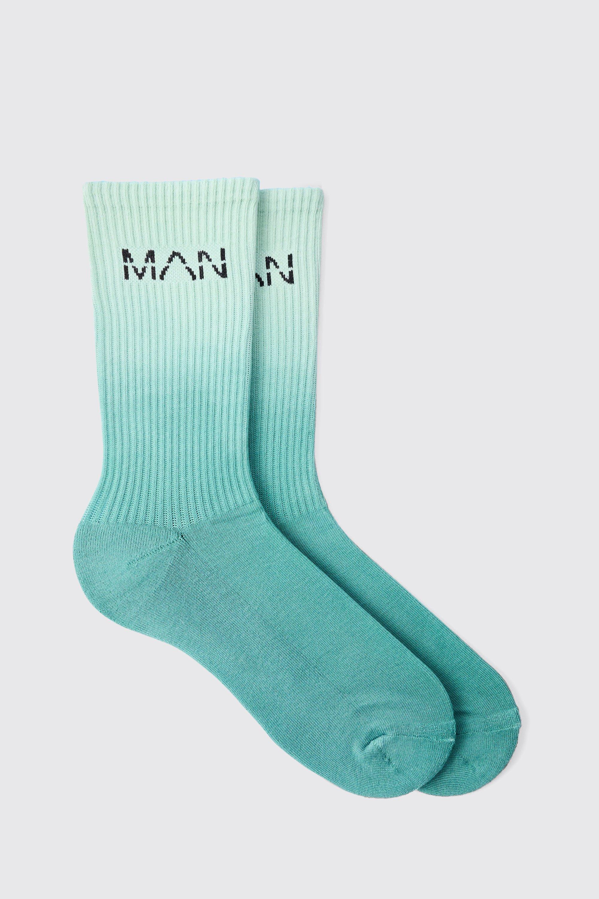 Mens Green Man Active Ombre Socks, Green