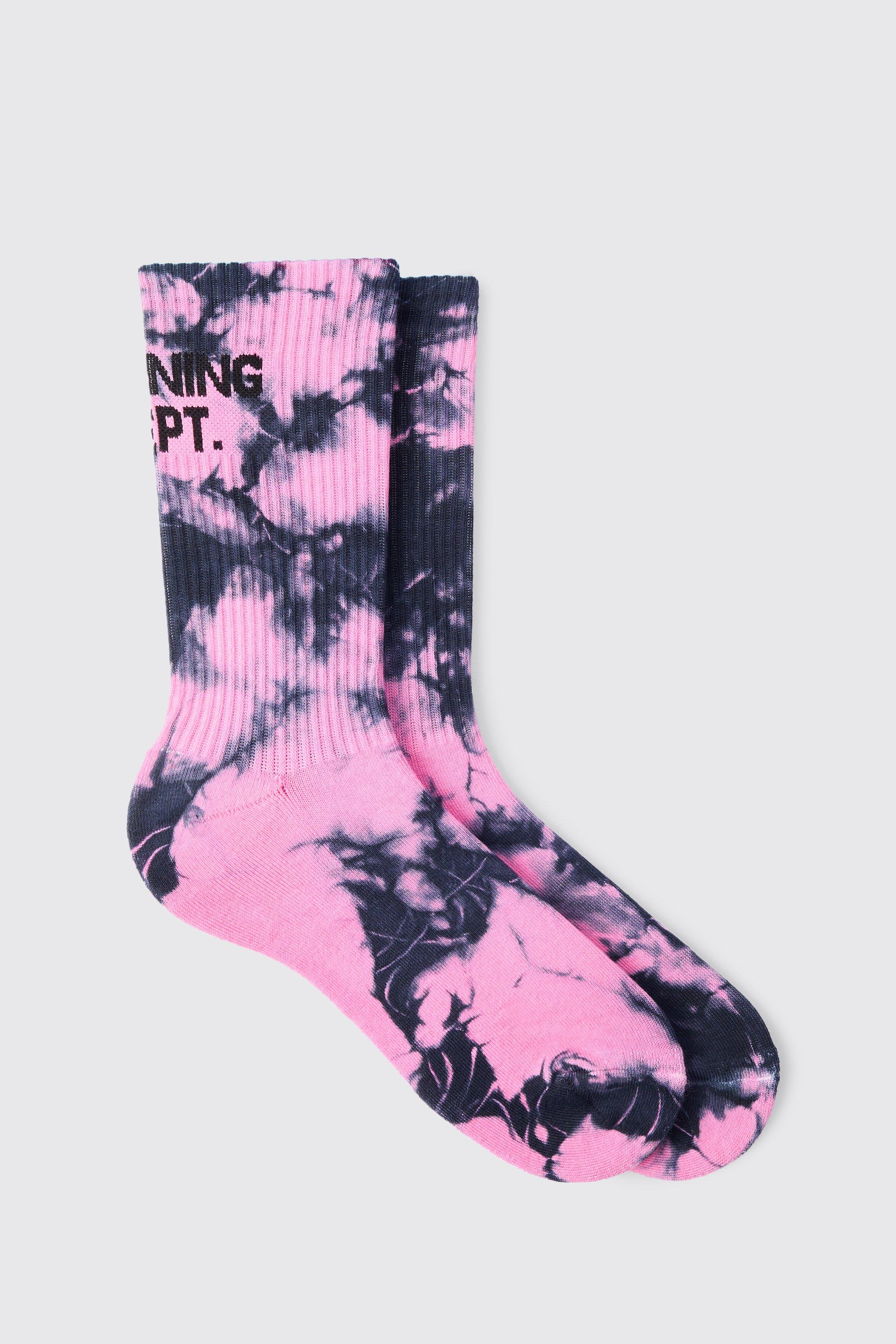 Mens Pink Active Training Dept Tie Dye Socks, Pink