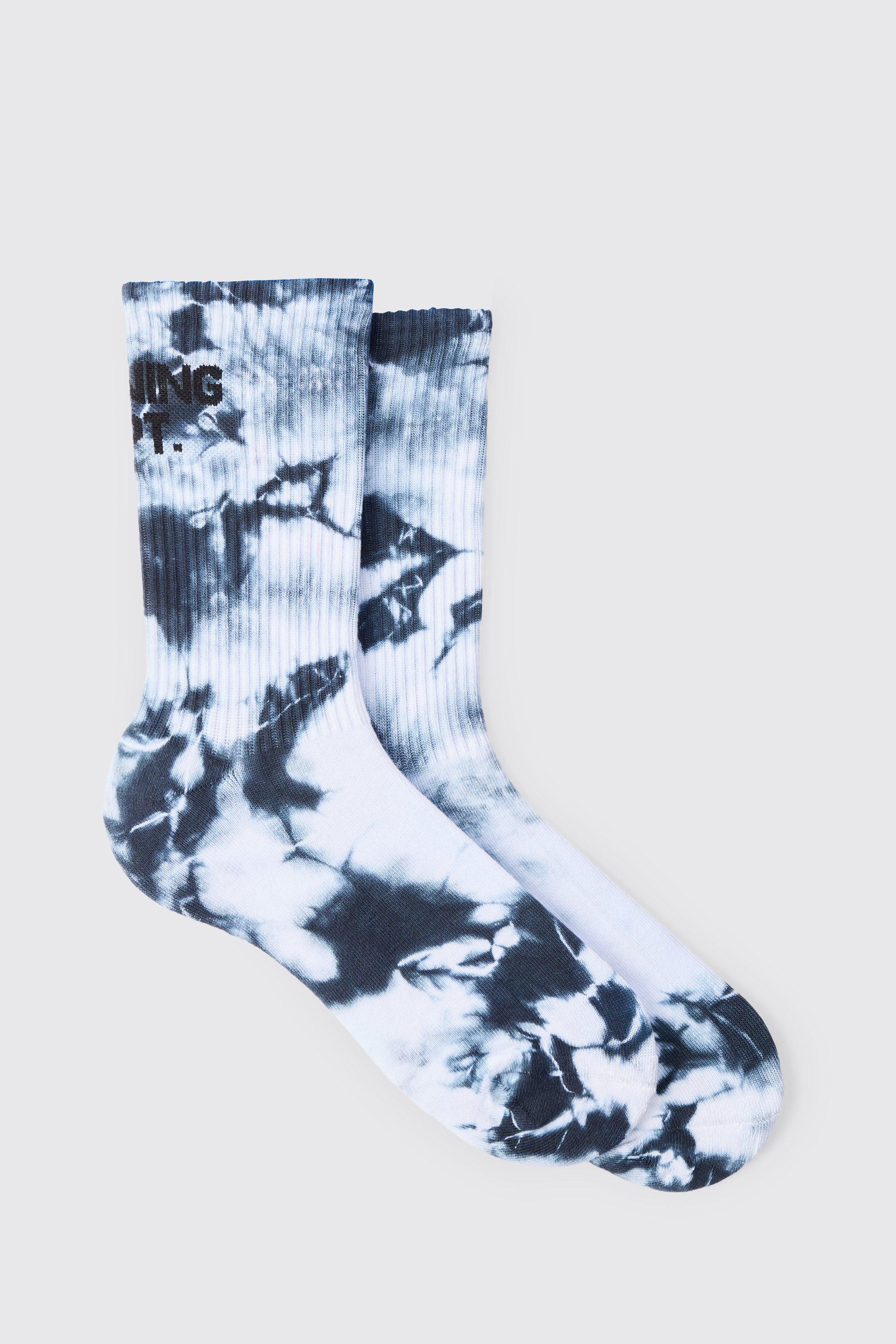 Mens Grey Active Training Dept Tie Dye Socks, Grey