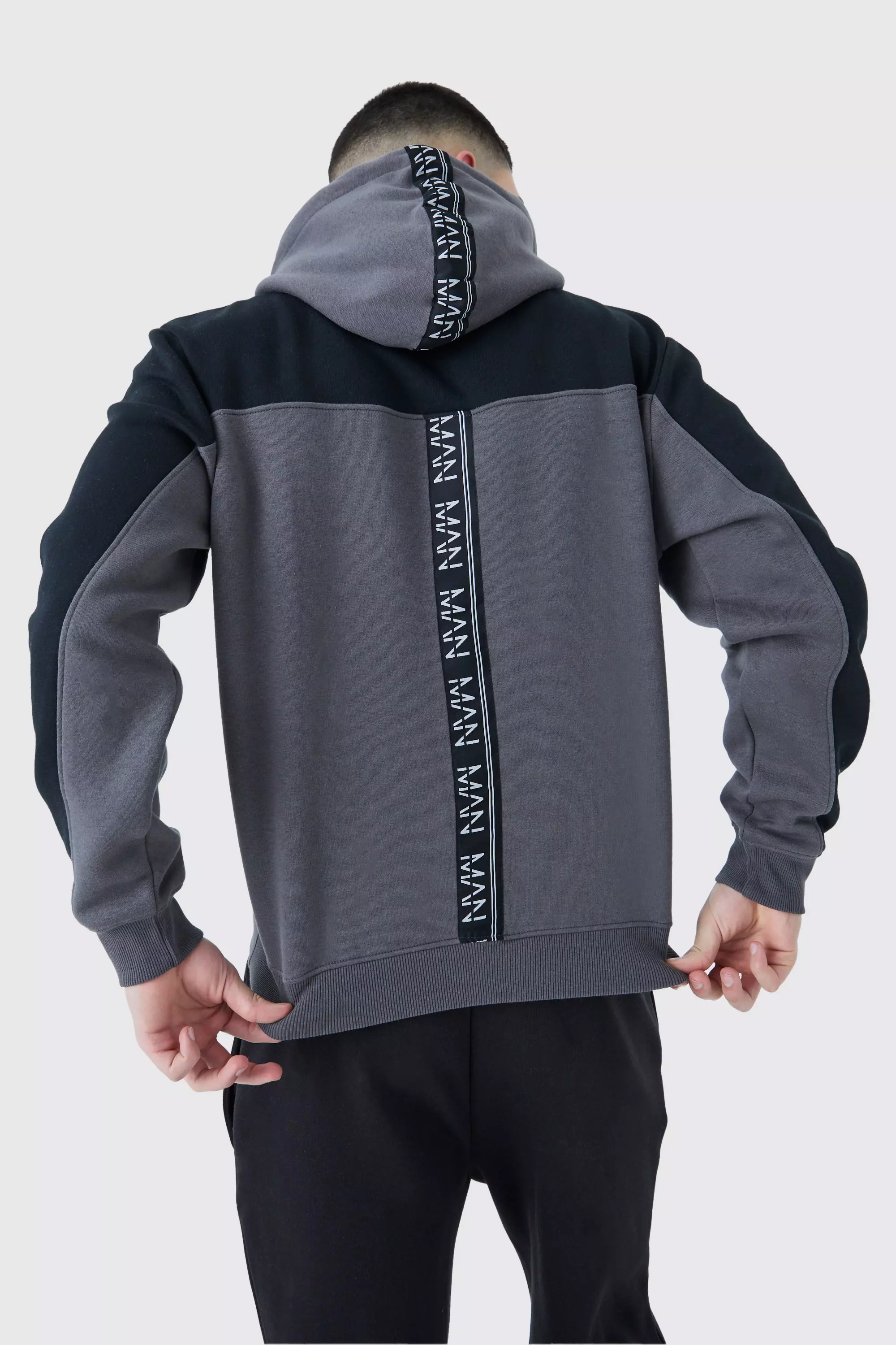 Sweat capuche color block MAN Official boohooMAN FR