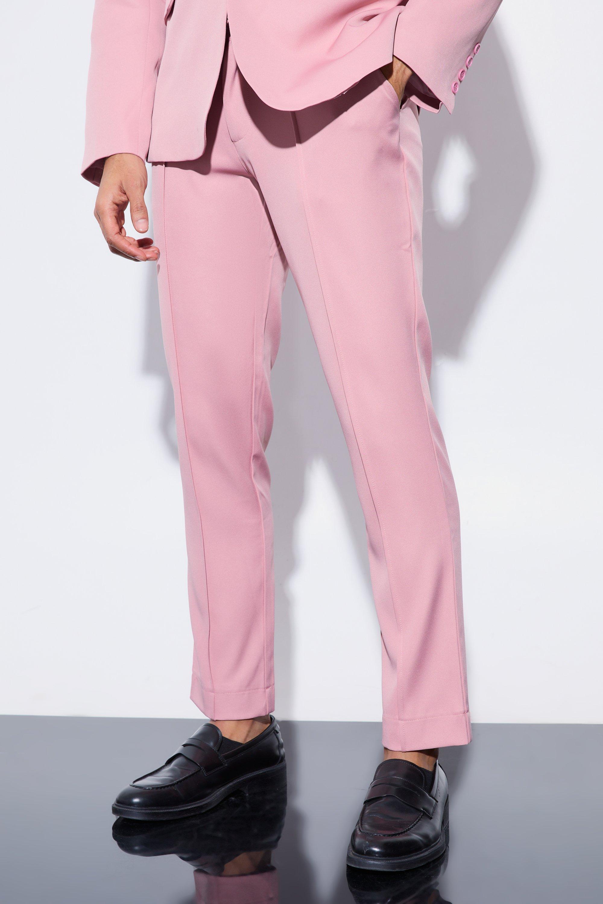 Mens Blue Slim Fixed Waist Tailored Trouser, Blue
