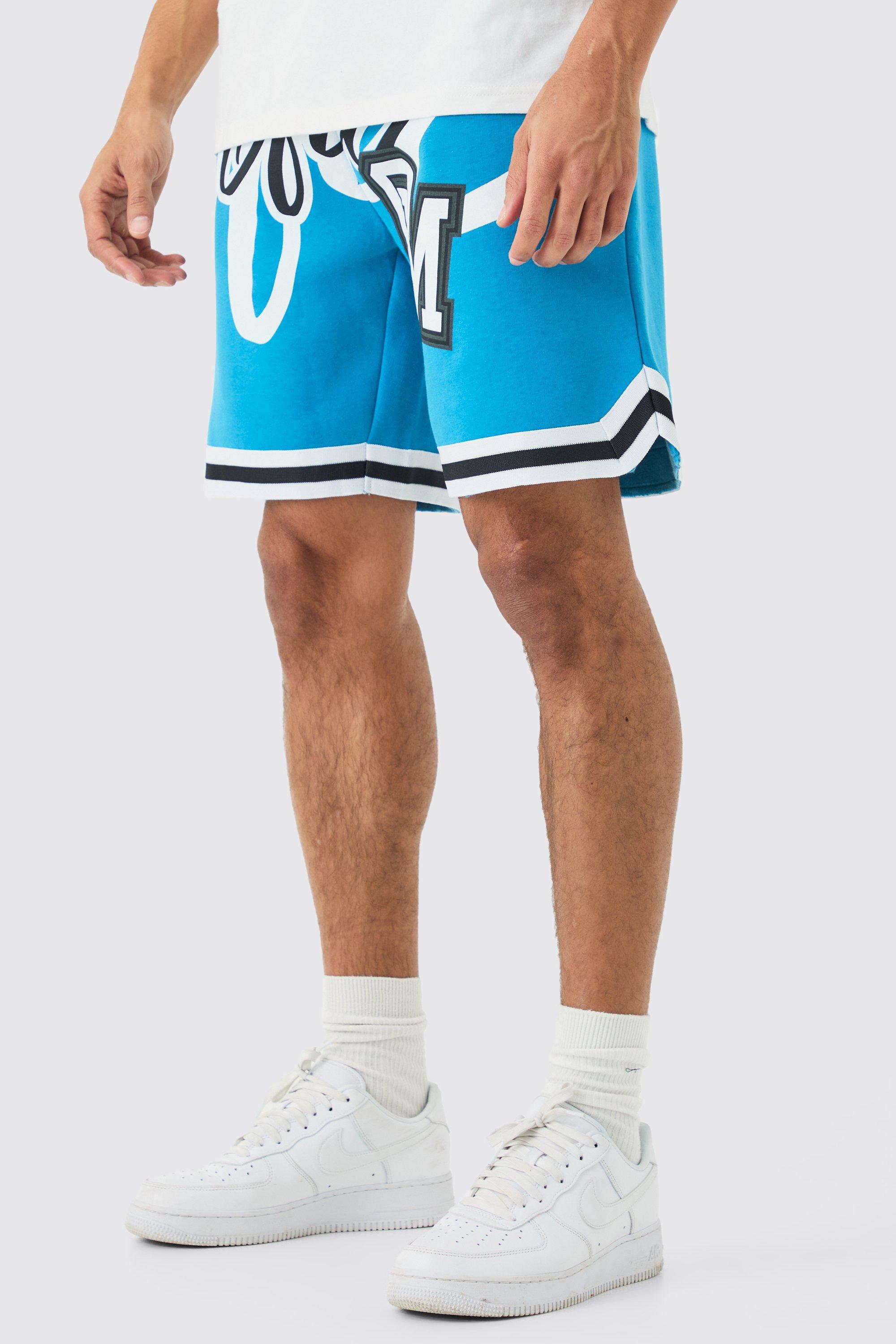 Mens Blue Oversized Ofcl Basketball Shorts, Blue