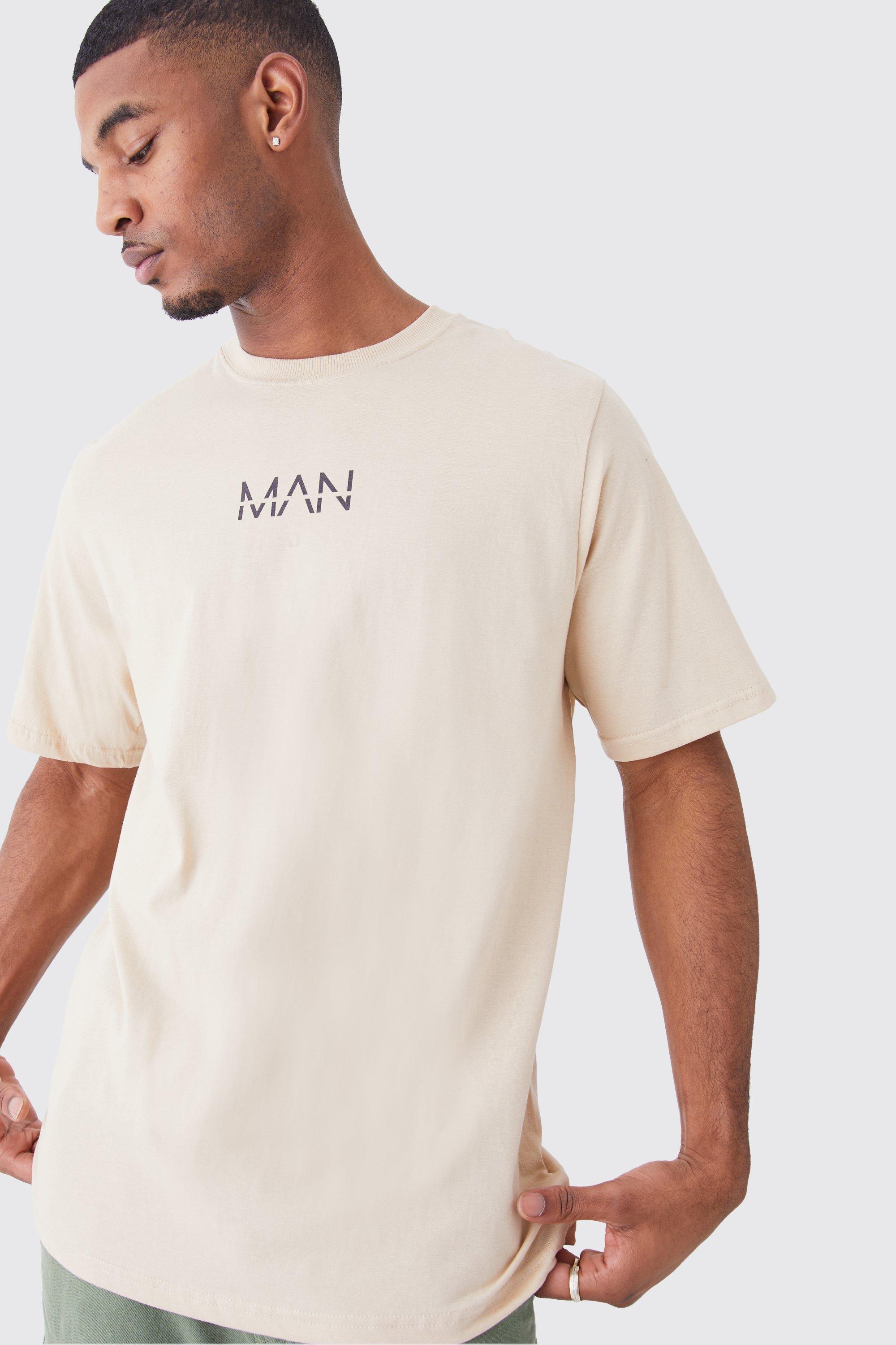 Mens Beige Tall Man Dash Core Fit T-shirt, Beige