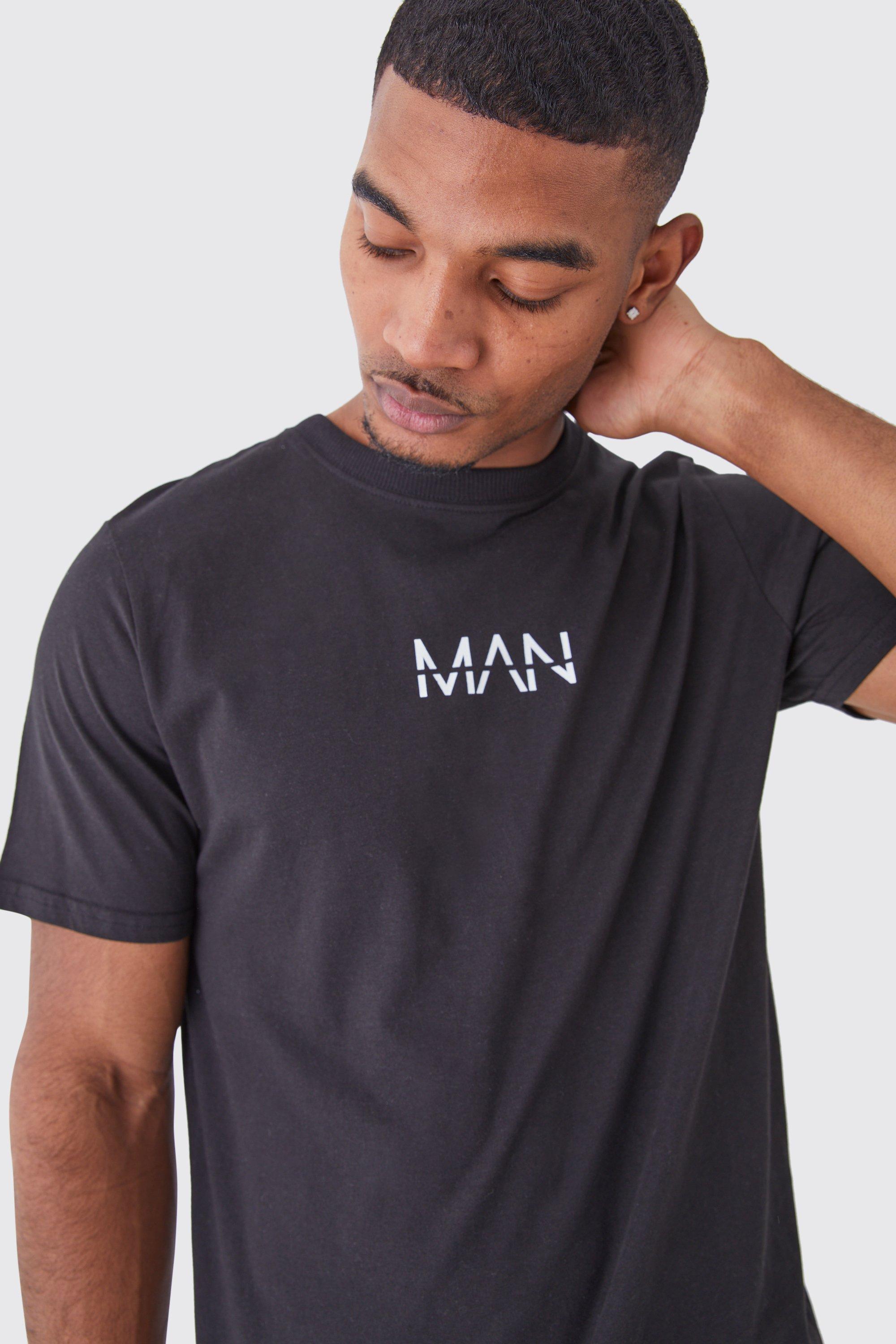 Mens Black Tall Man Dash Slim Fit T-shirt, Black