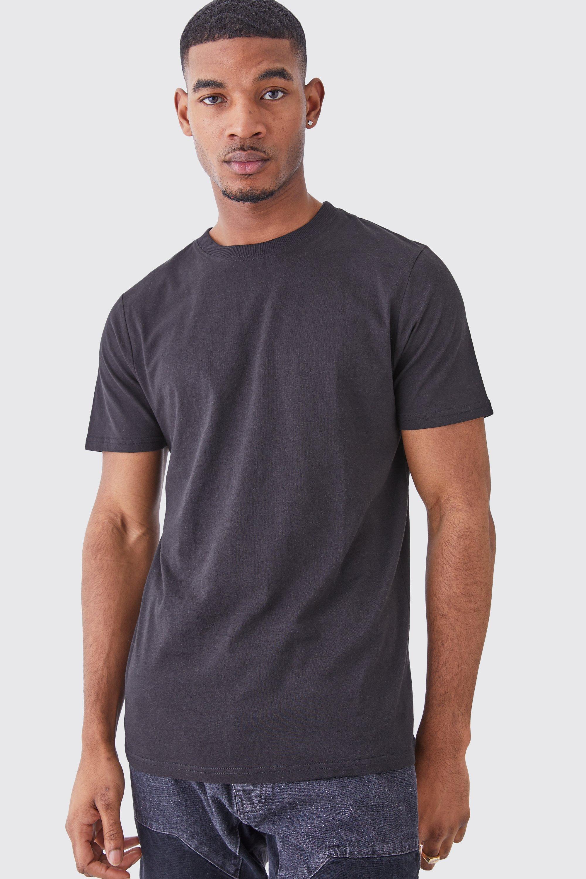 Mens Black Tall Slim Fit T-shirt, Black