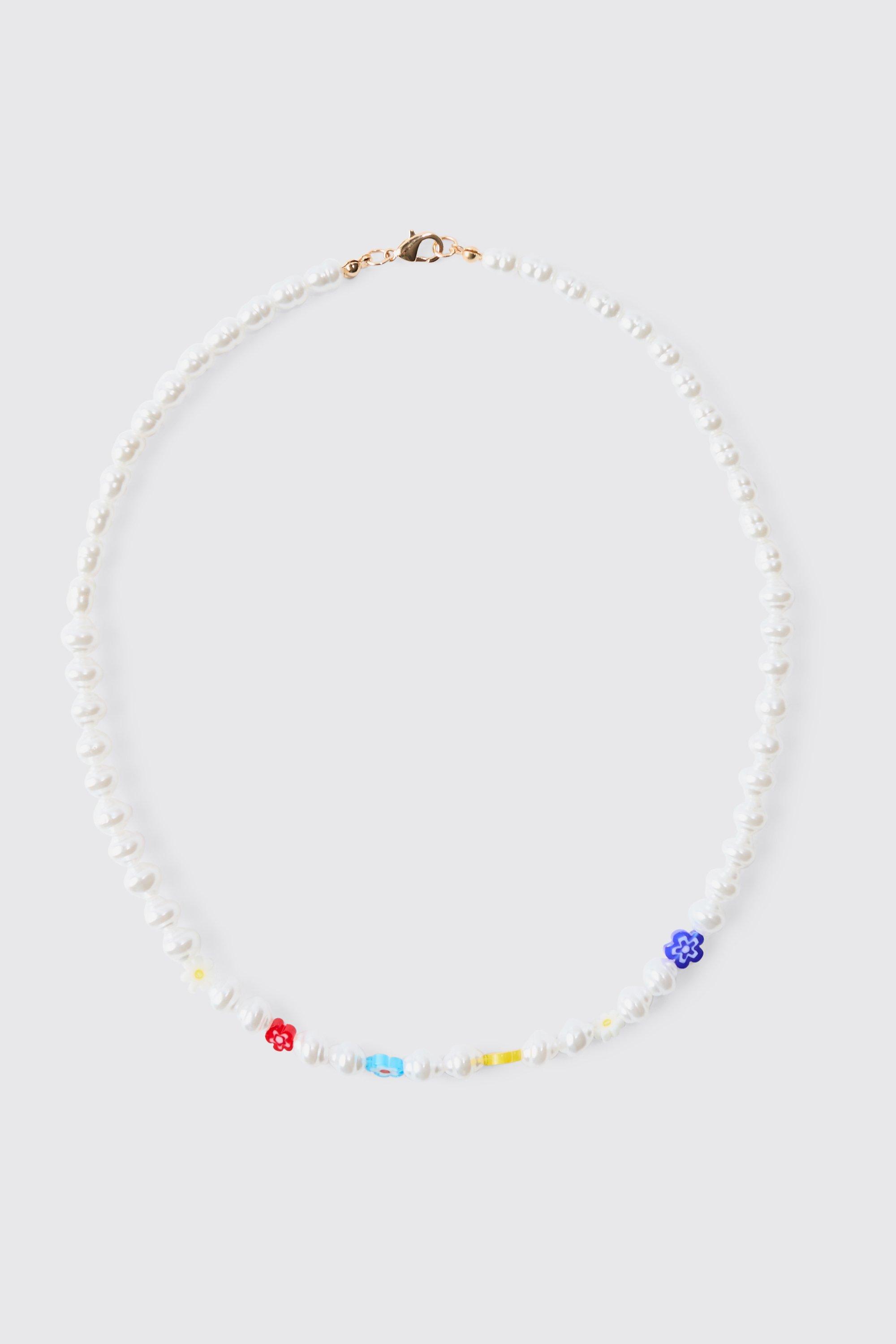 men's bead and pearl necklace - multi - one size, multi