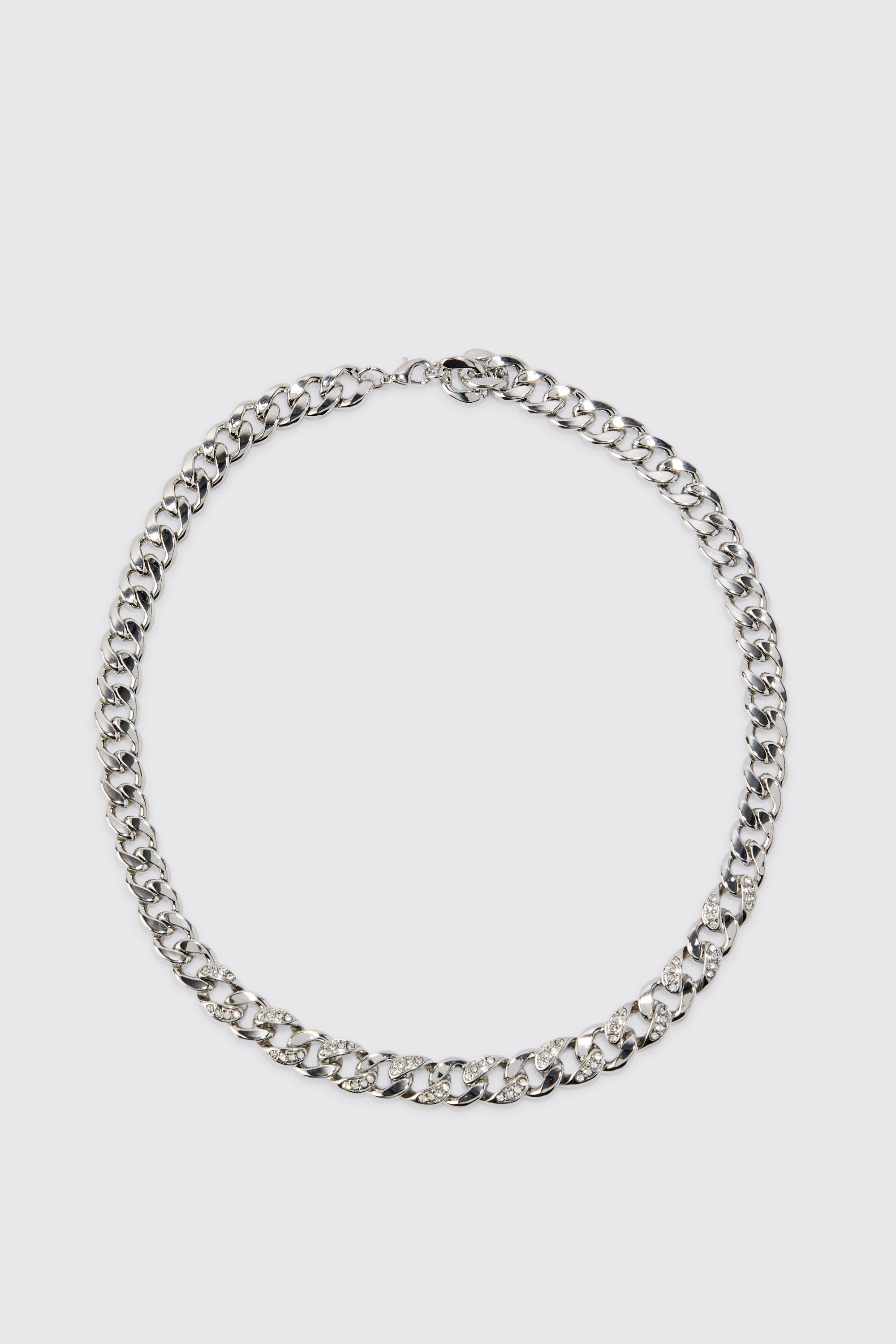 Mens Grey Chunky Chain Necklace, Grey