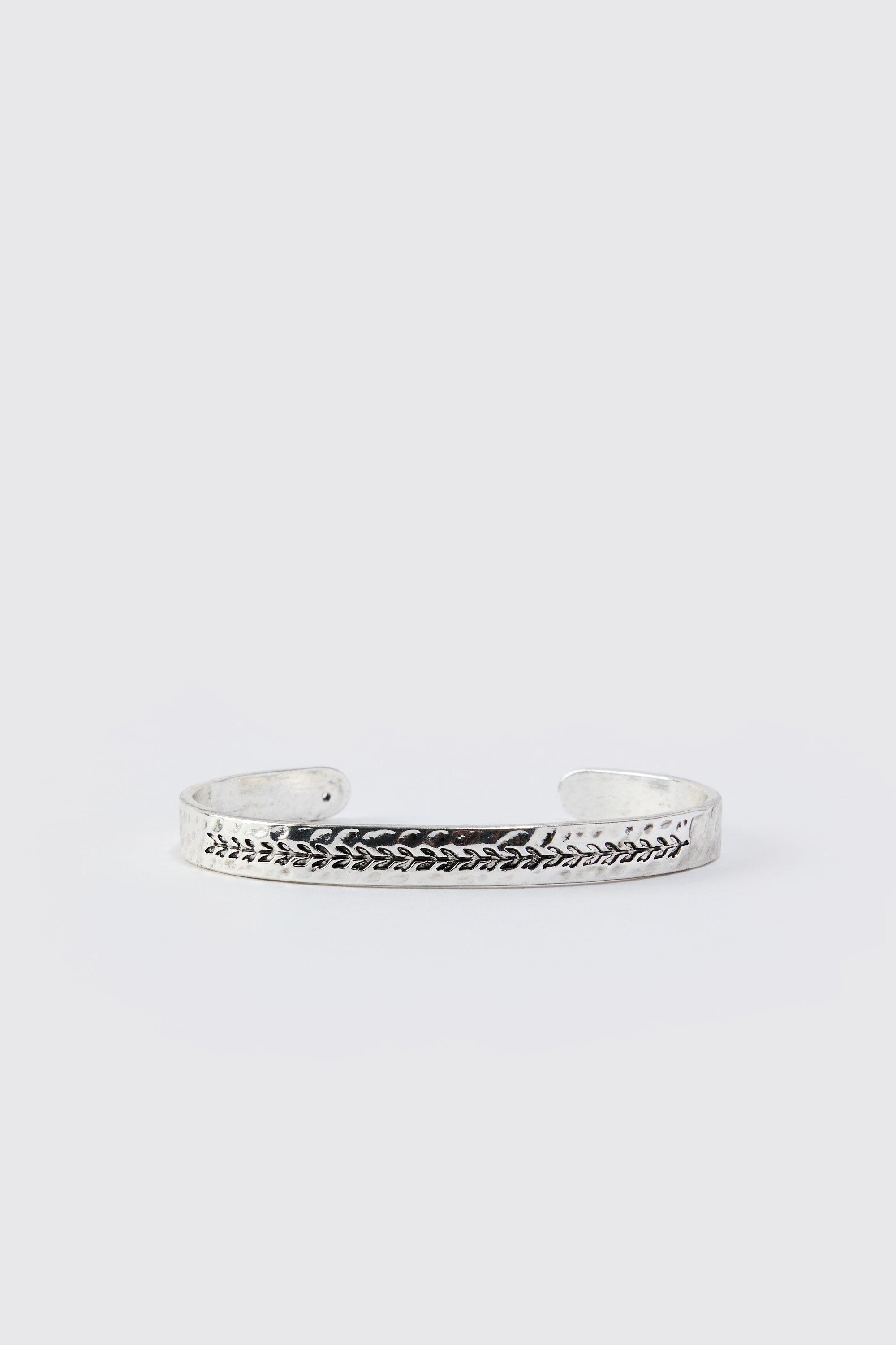 embossed bangle bracelet homme - argent - one size, argent