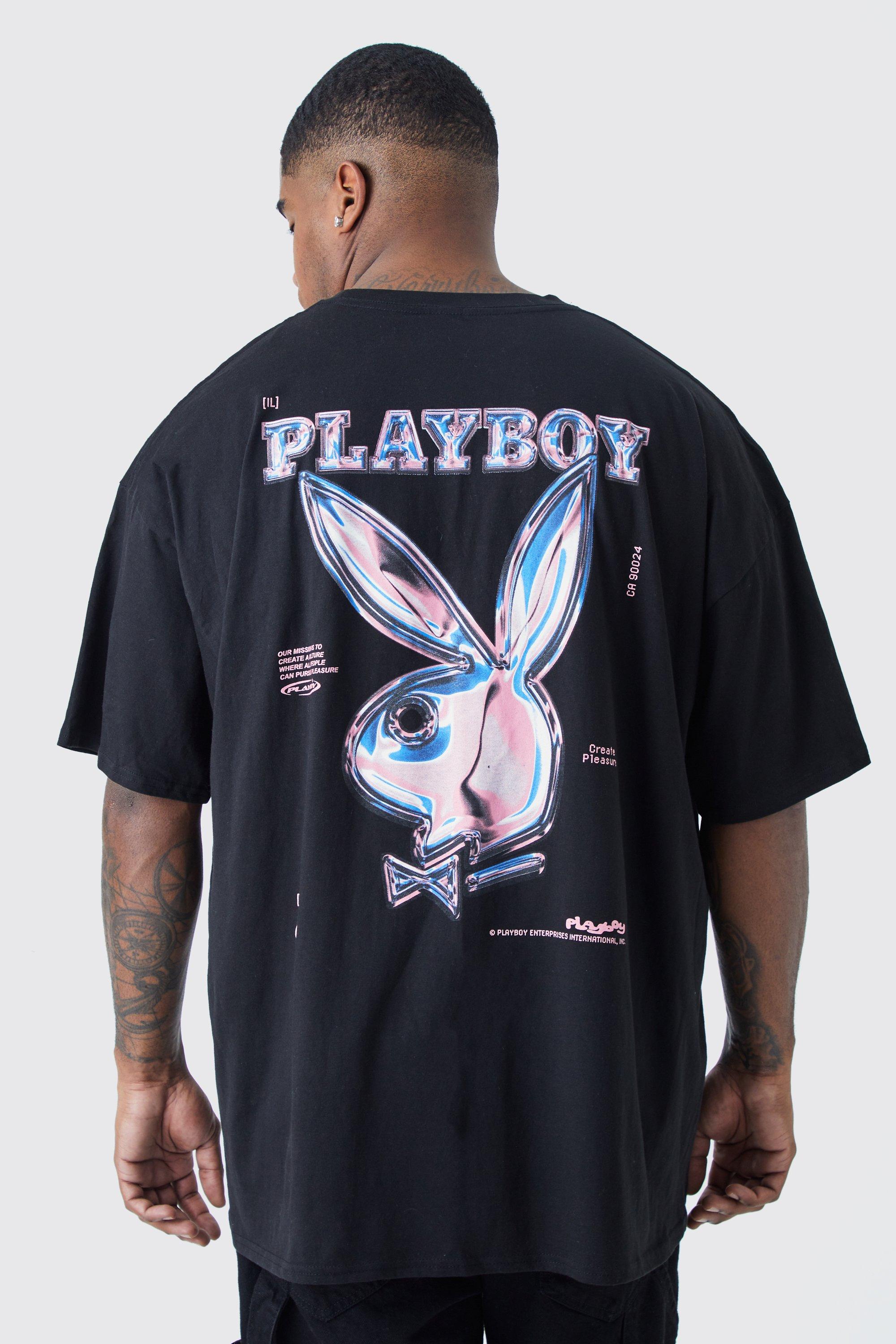Mens Black Plus Playboy License T-shirt, Black