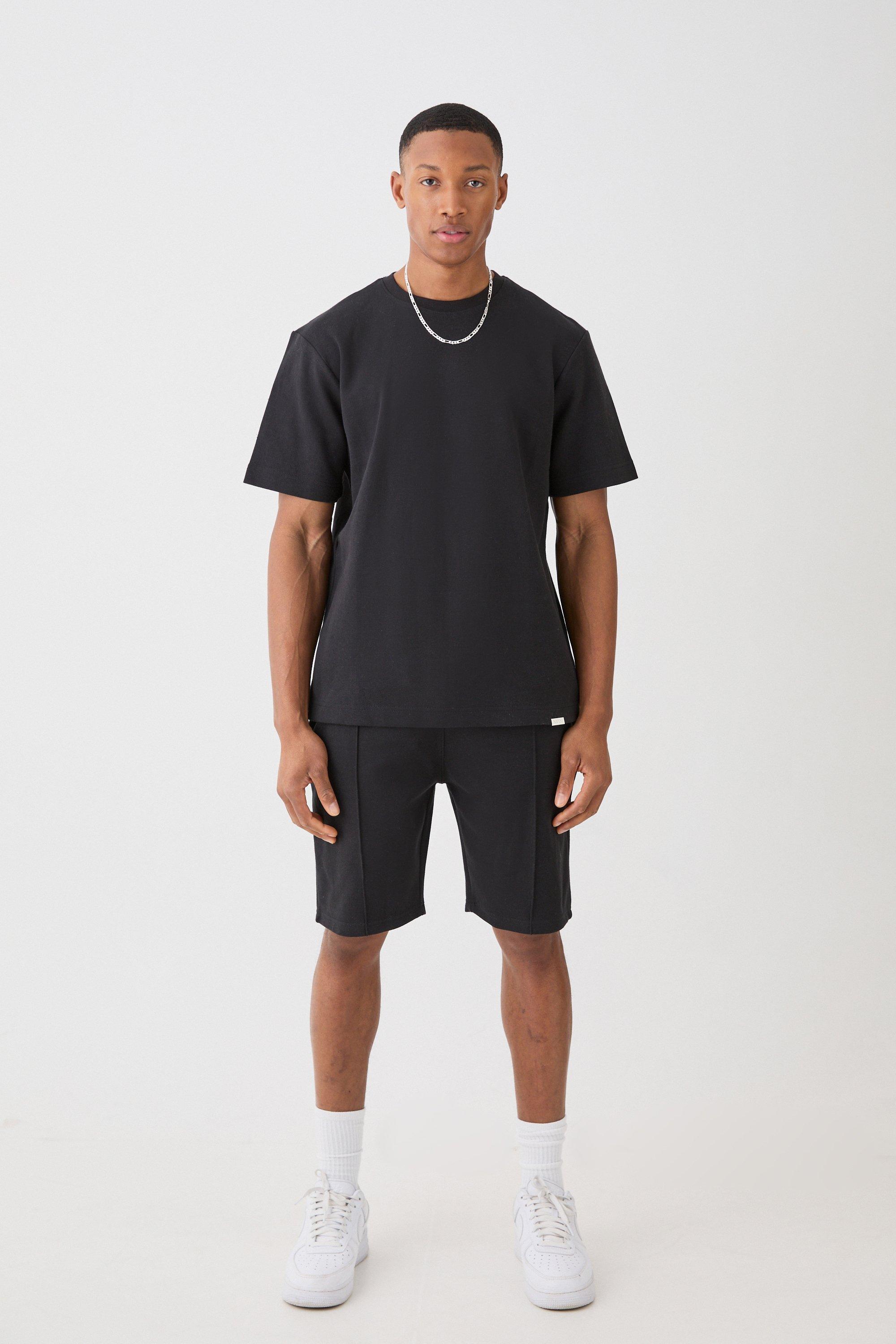 Image of Set T-shirt Core & pantaloncini Interlock, Nero