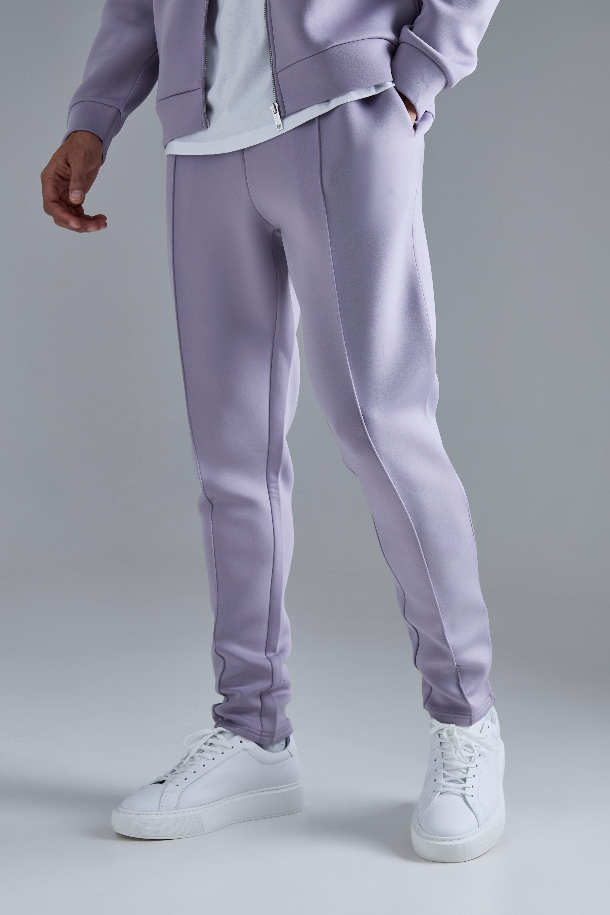 Image of Pantaloni tuta affusolati Slim Fit in Scuba rivestito, Purple