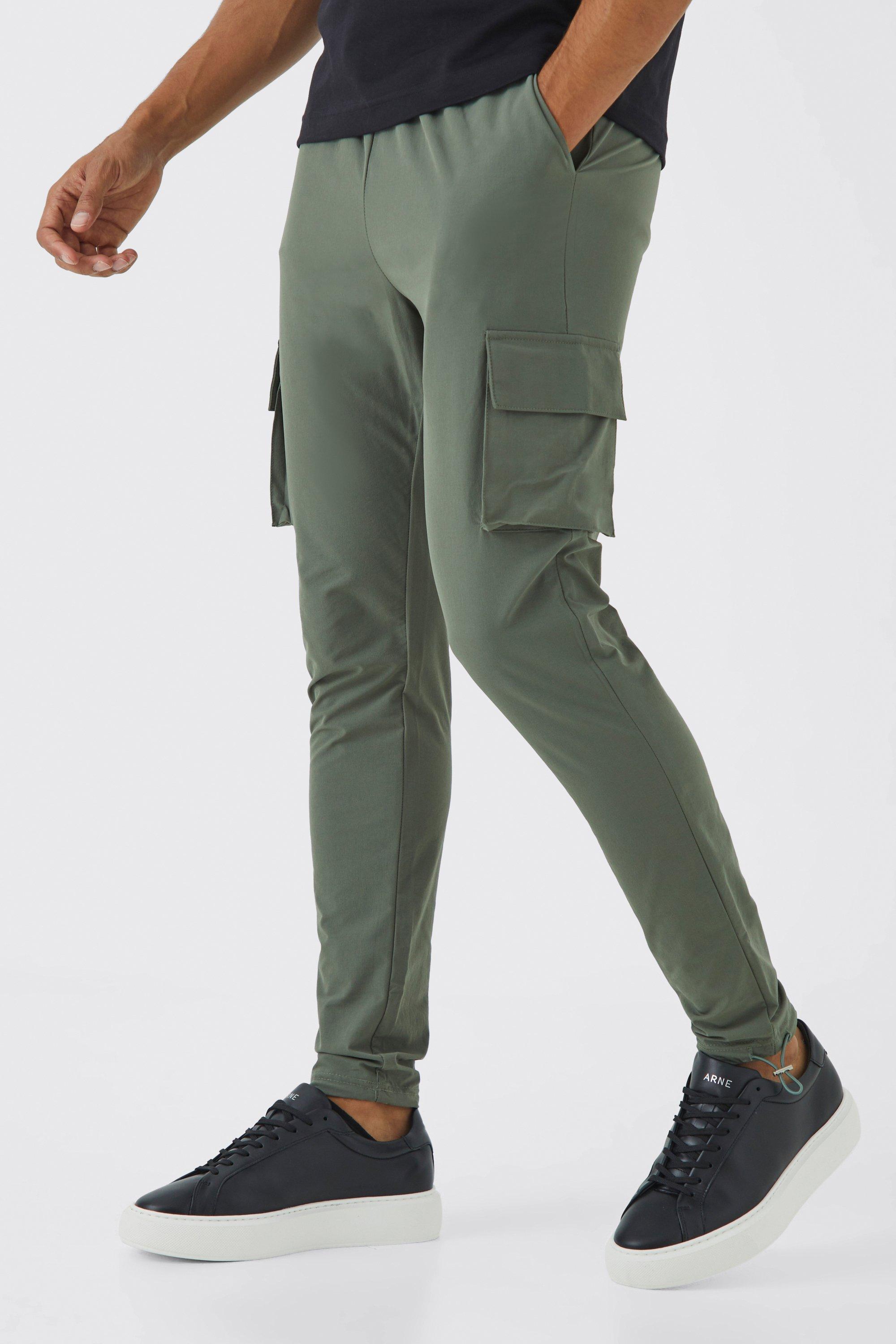 Image of Pantaloni Cargo leggeri in Stretch Skinny Fit elasticizzati, Verde