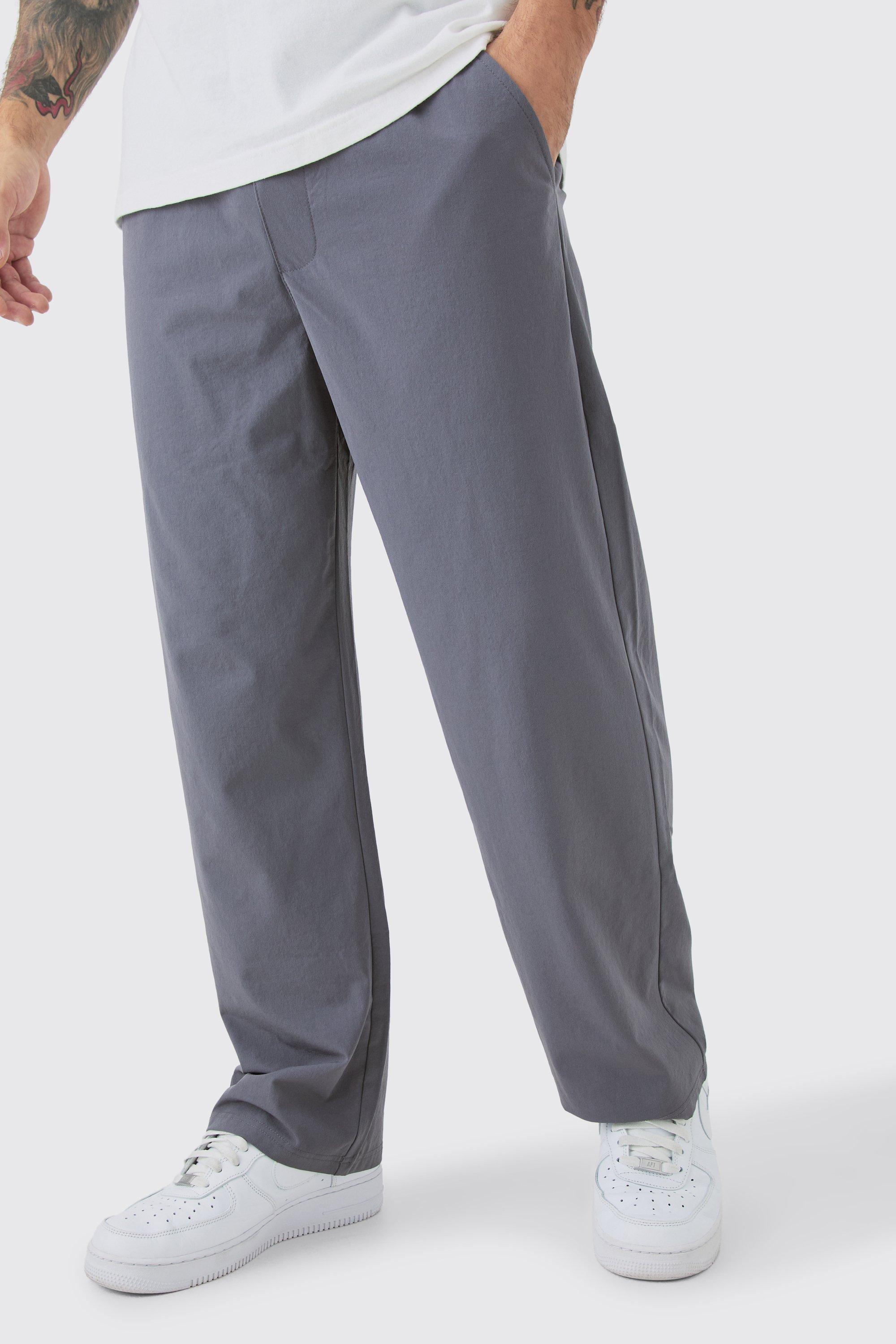 Image of Pantaloni alla caviglia rilassati in Stretch leggero elasticizzato, Grigio