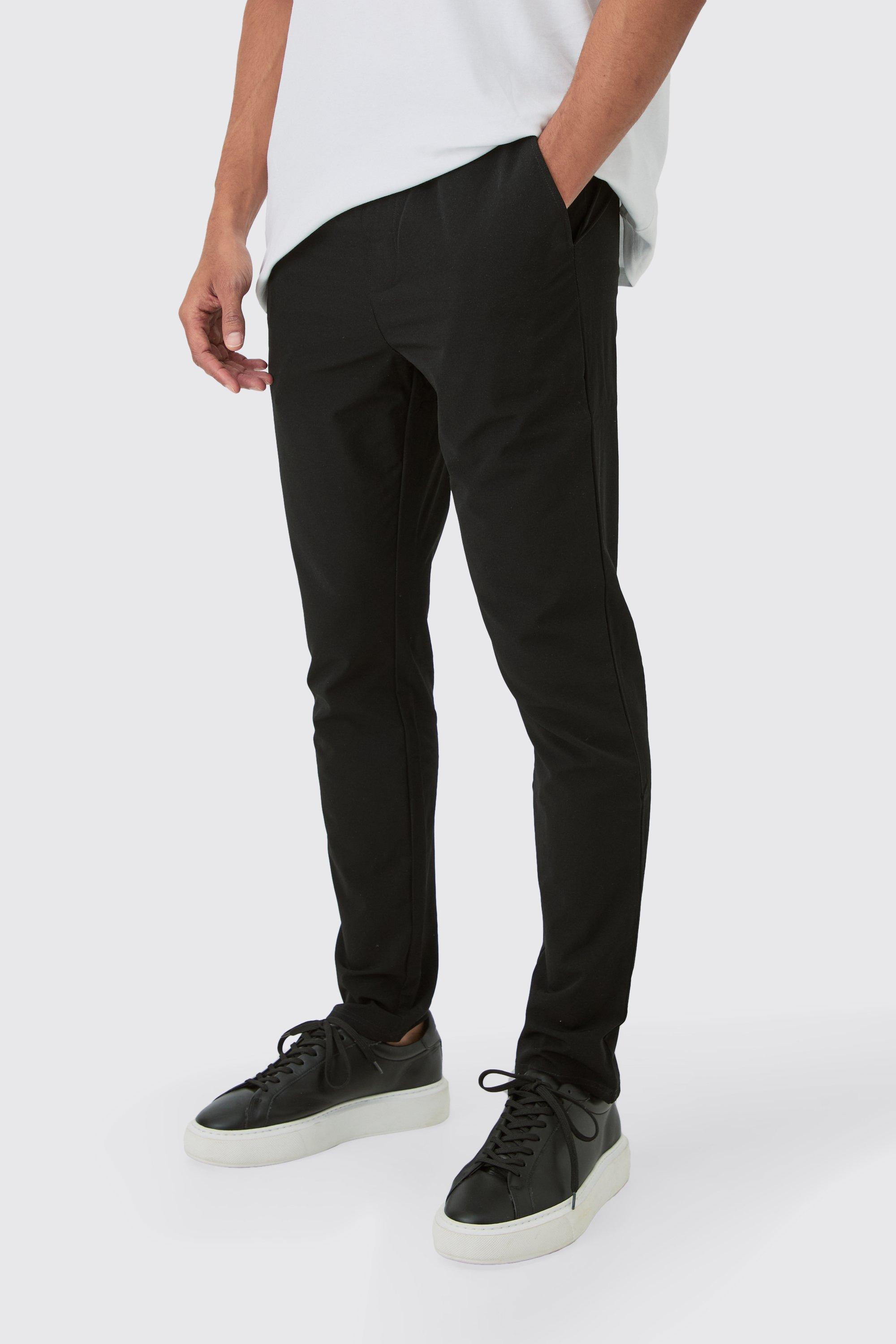 Image of Pantaloni Slim Fit leggeri in Stretch con vita elasticizzata, Nero