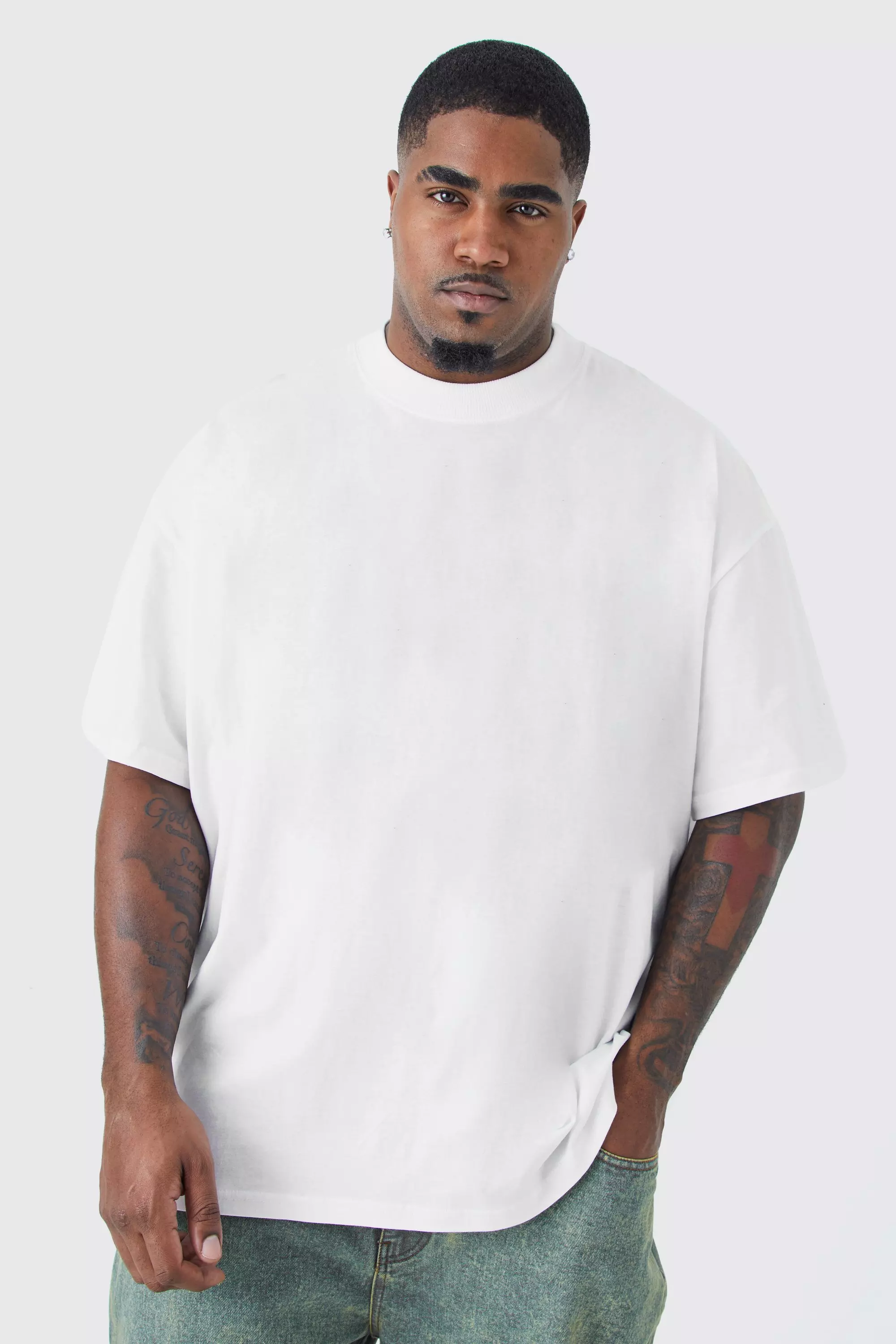 Plus Oversized Fit Extended Neck T-shirt