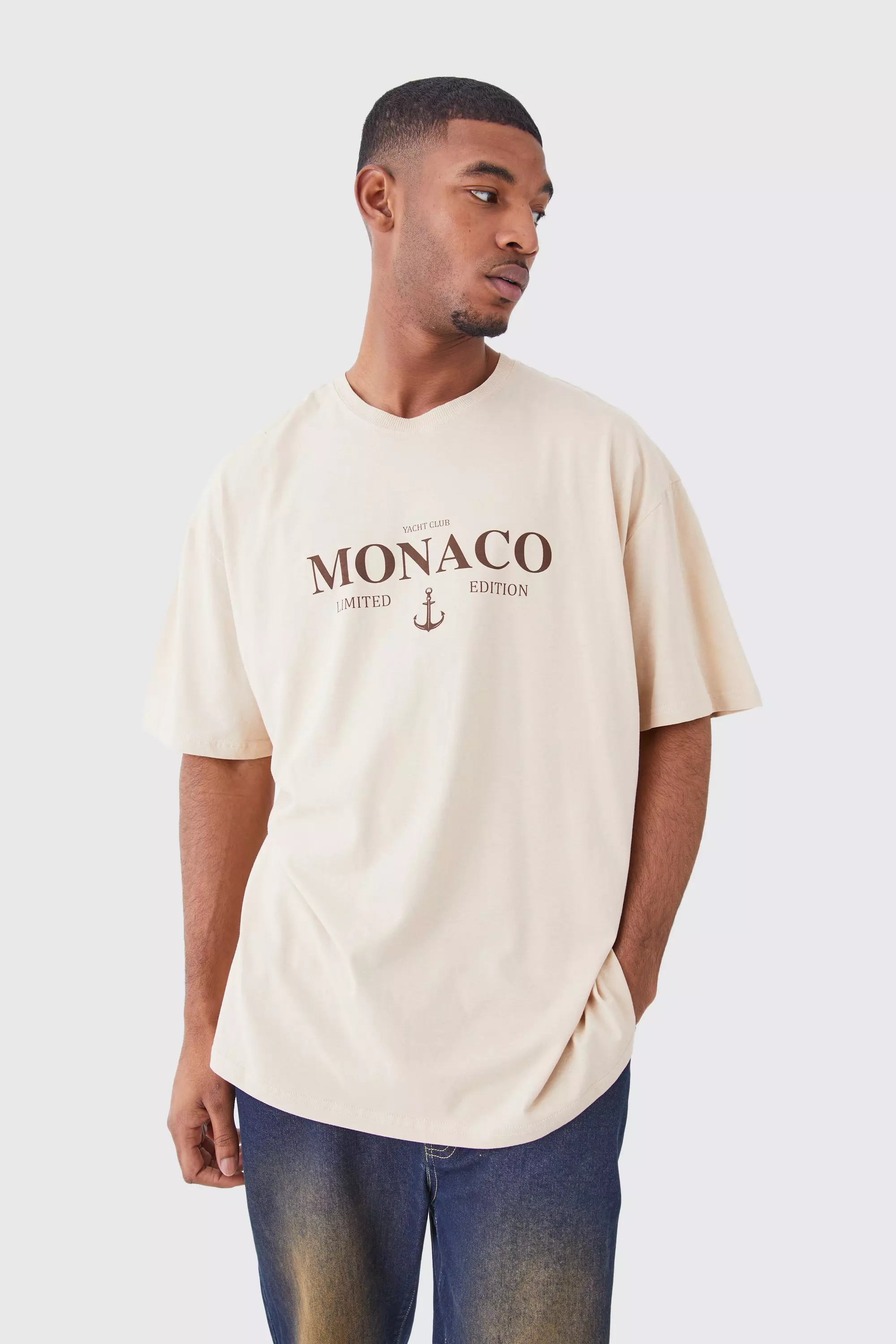 Tall Oversized Monaco Limited Edition T shirt boohooMAN USA