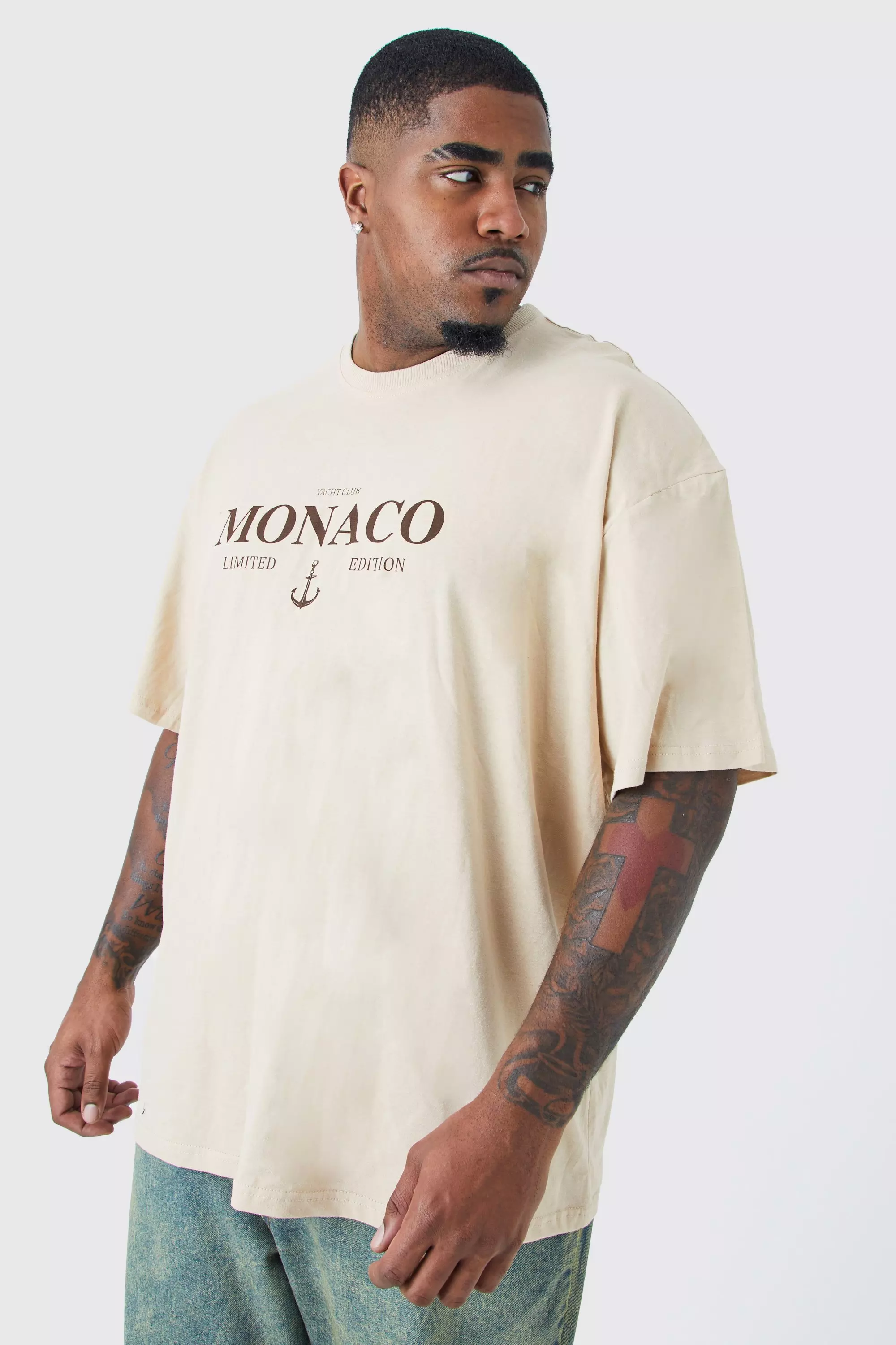 Plus Oversized Monaco Limited Edition T shirt boohooMAN USA