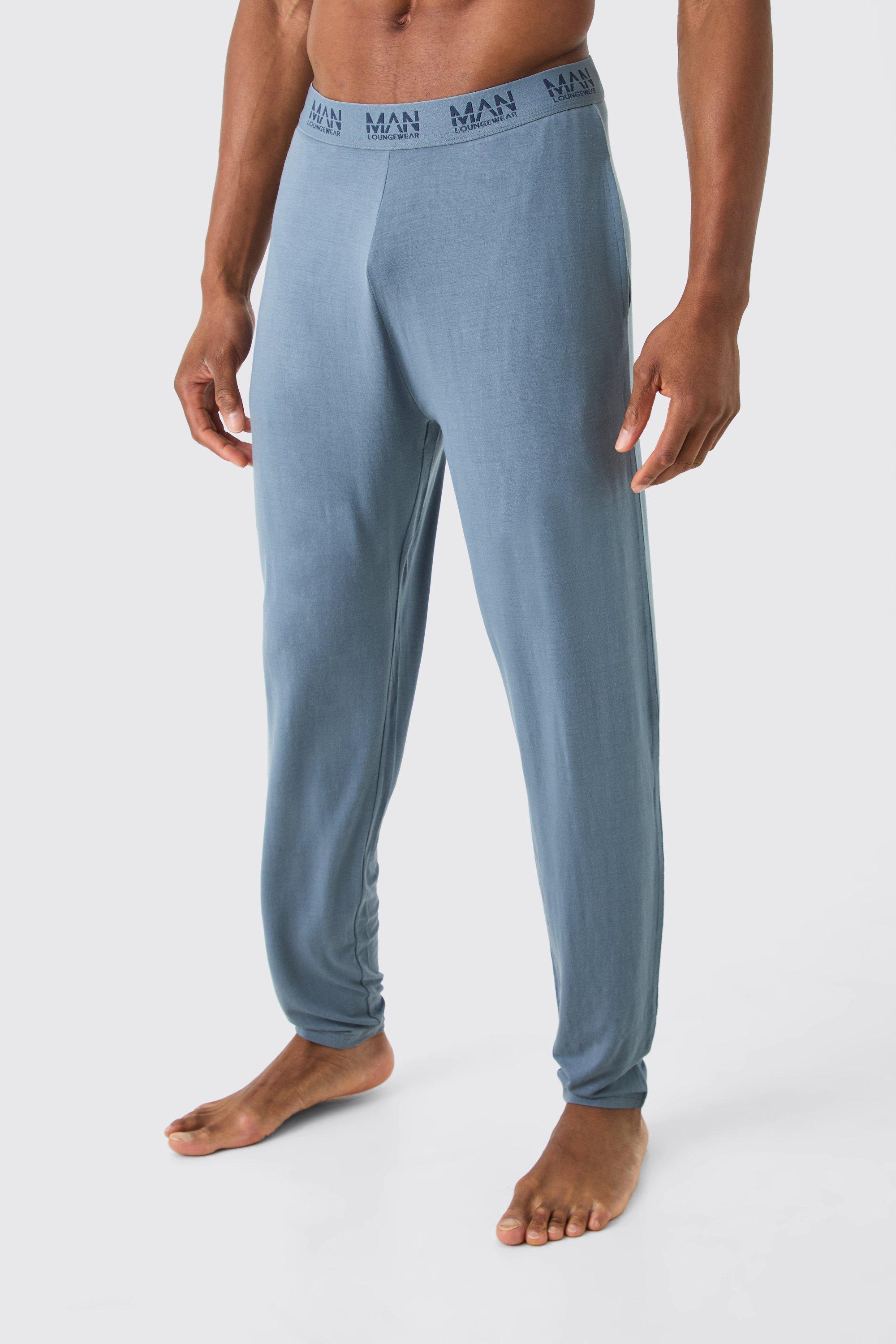Image of Premium Modal Mix Relaxed Fit Lounge Bottoms, Azzurro