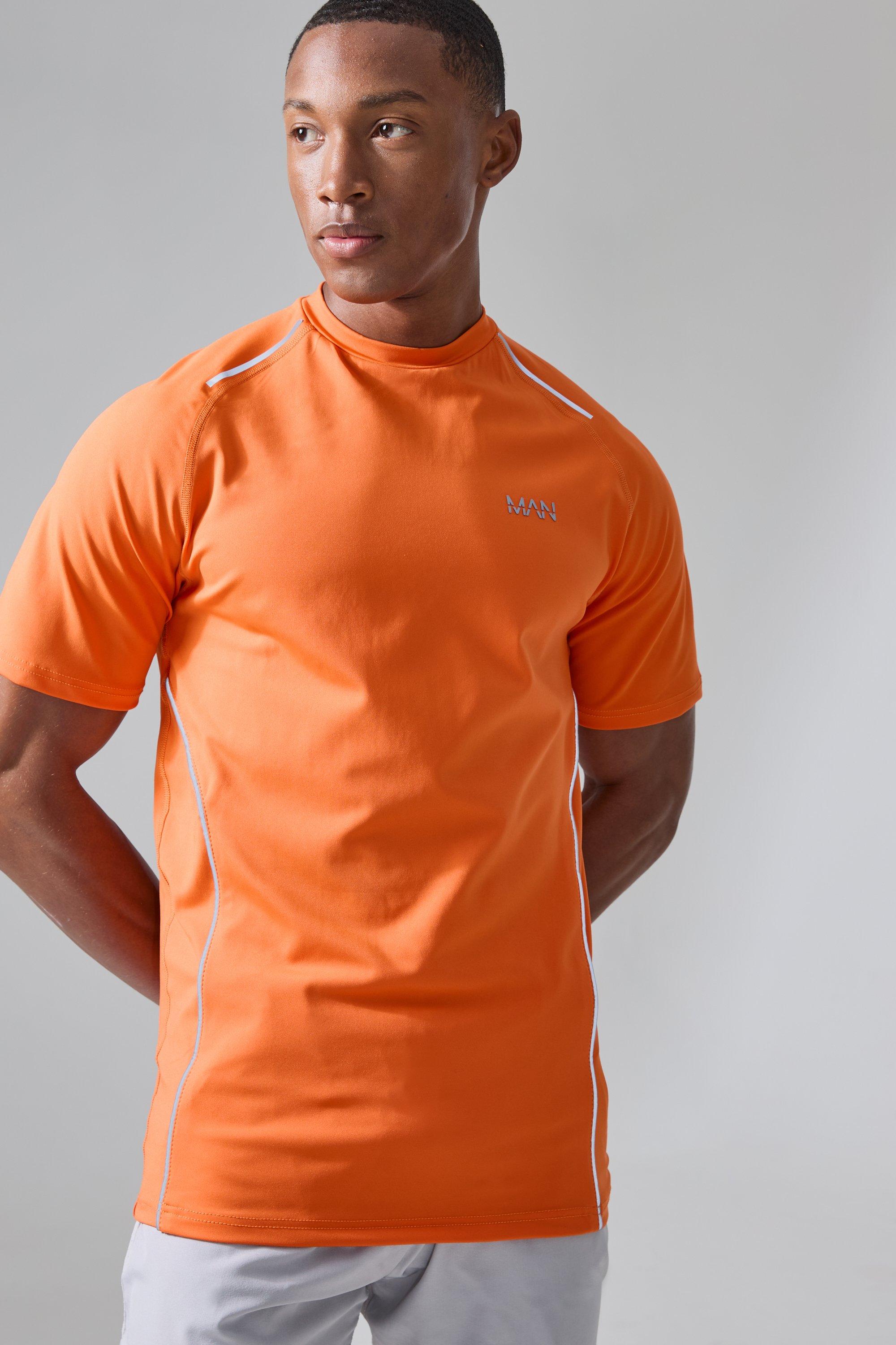 Image of T-shirt da corsa attillata Man Active, Arancio