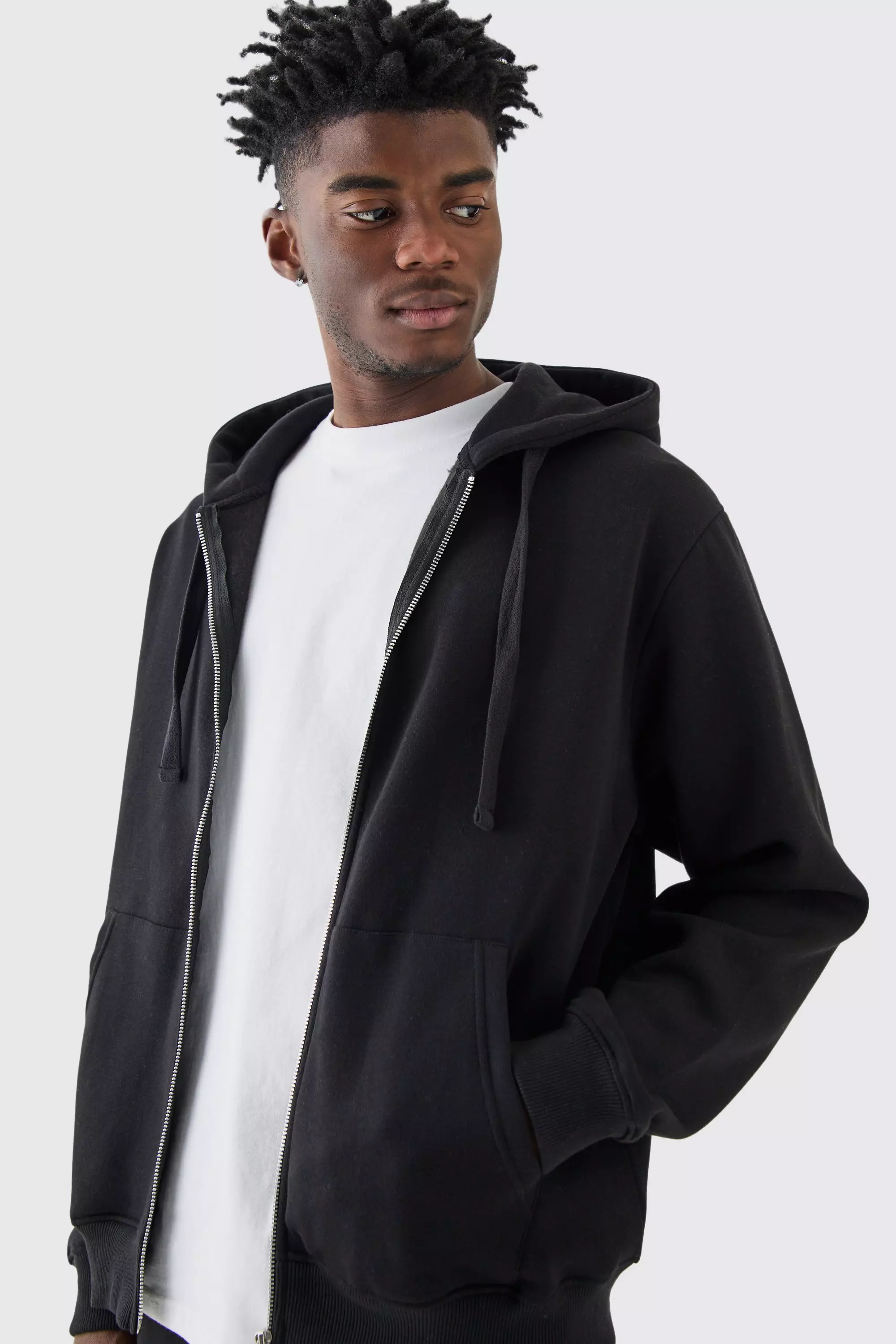 Basic Zip Through Hoodie