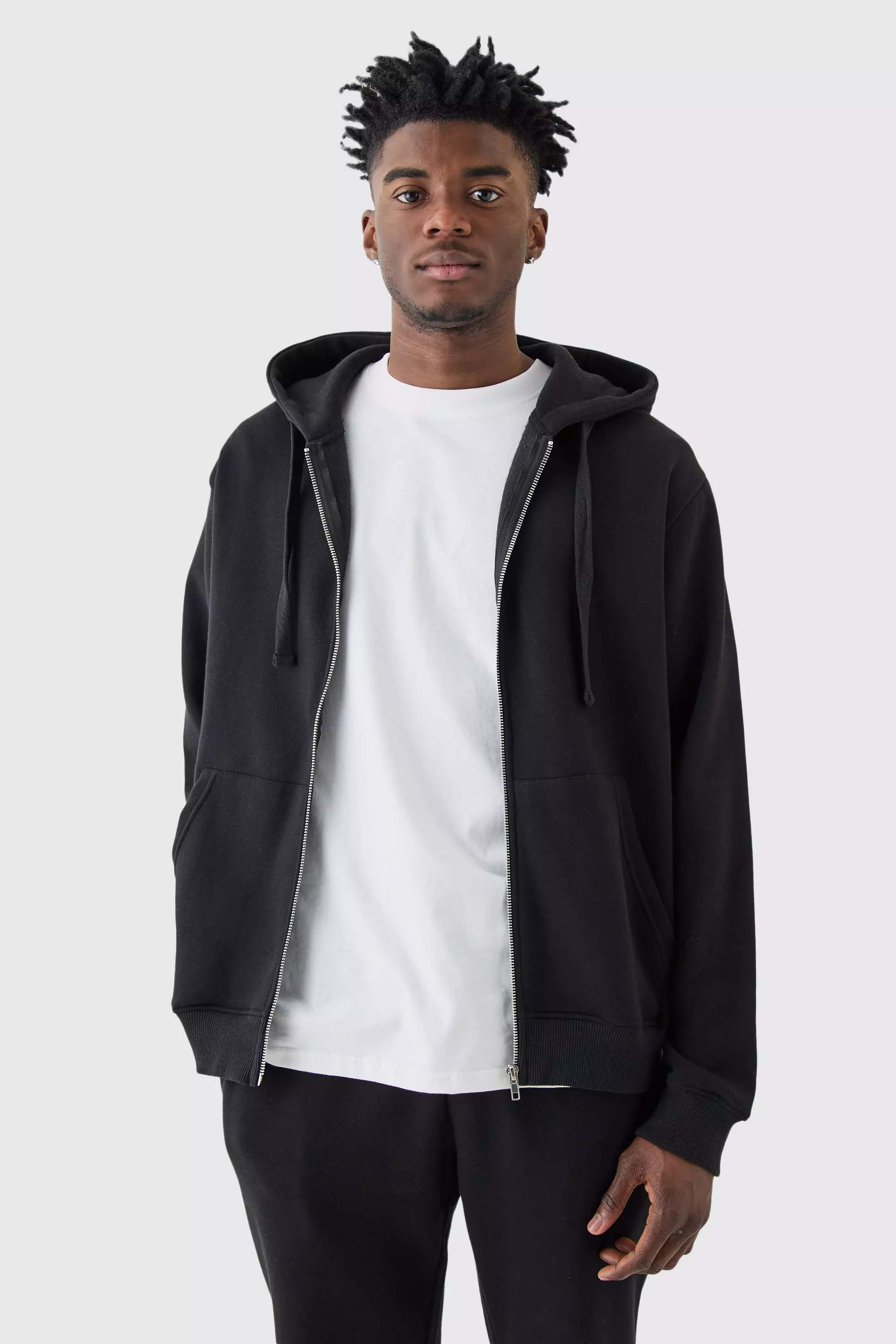 Basic zip through hoodie new arrivals