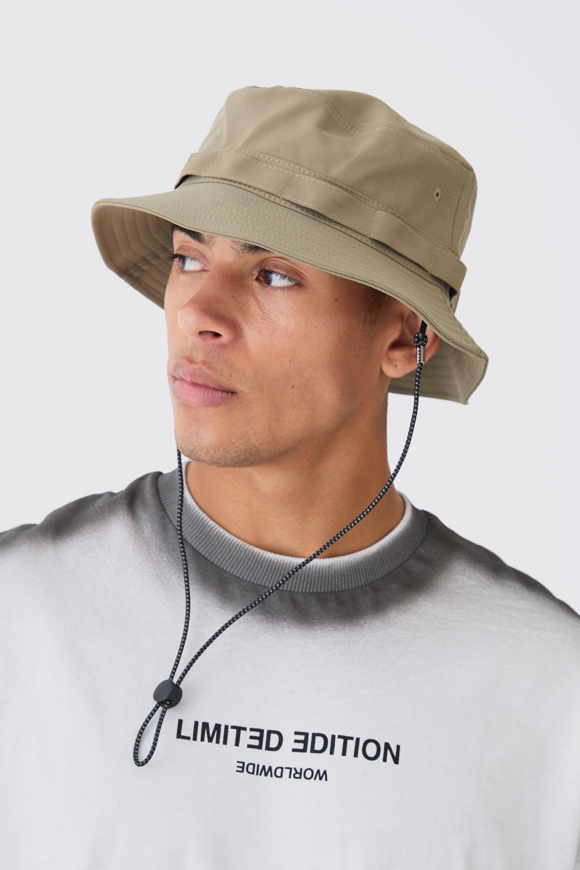 Mens Fisherman Style Bucket Hat In Beige, Beige