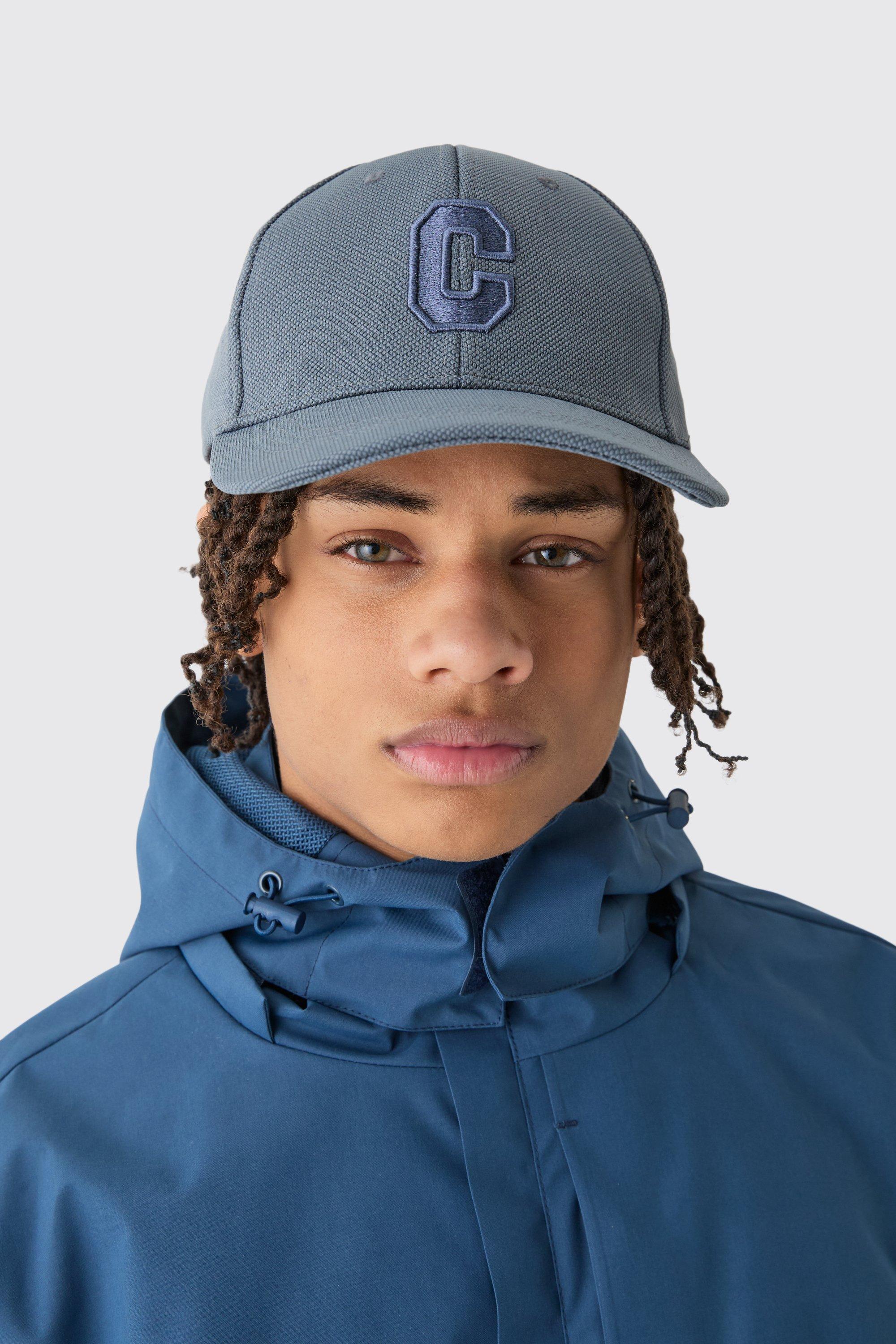 Image of Cappello da baseball grigio tono su tono con stemmi stile Varsity, Grigio