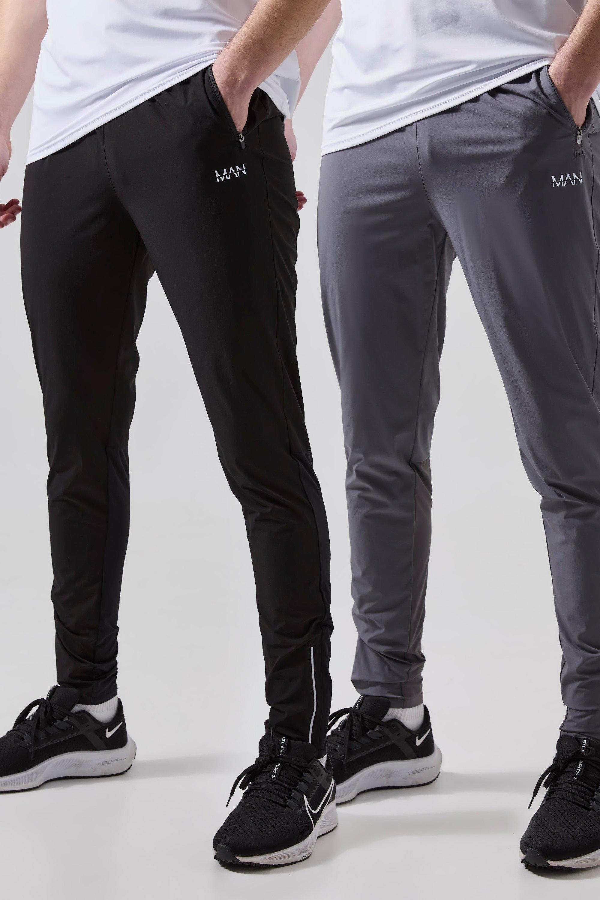 Mens Black Tall Man Active Gym 2 Pack Lightweight Jogger, Black
