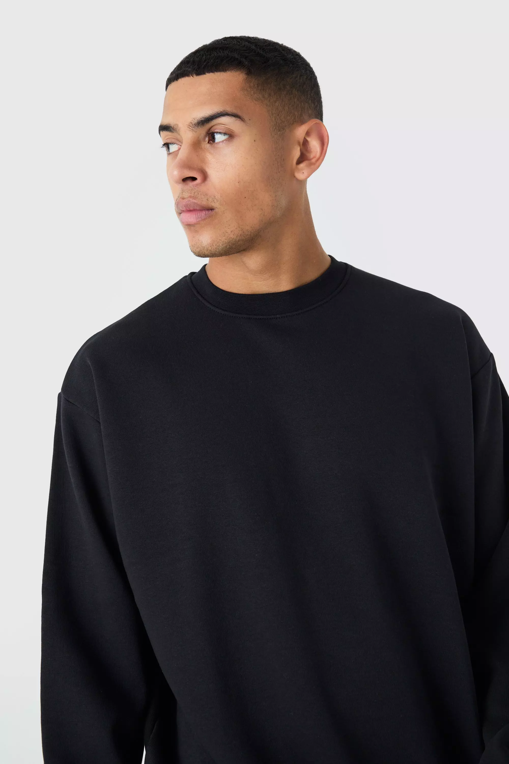 Basic Oversized Crew Neck Sweatshirt | boohooMAN