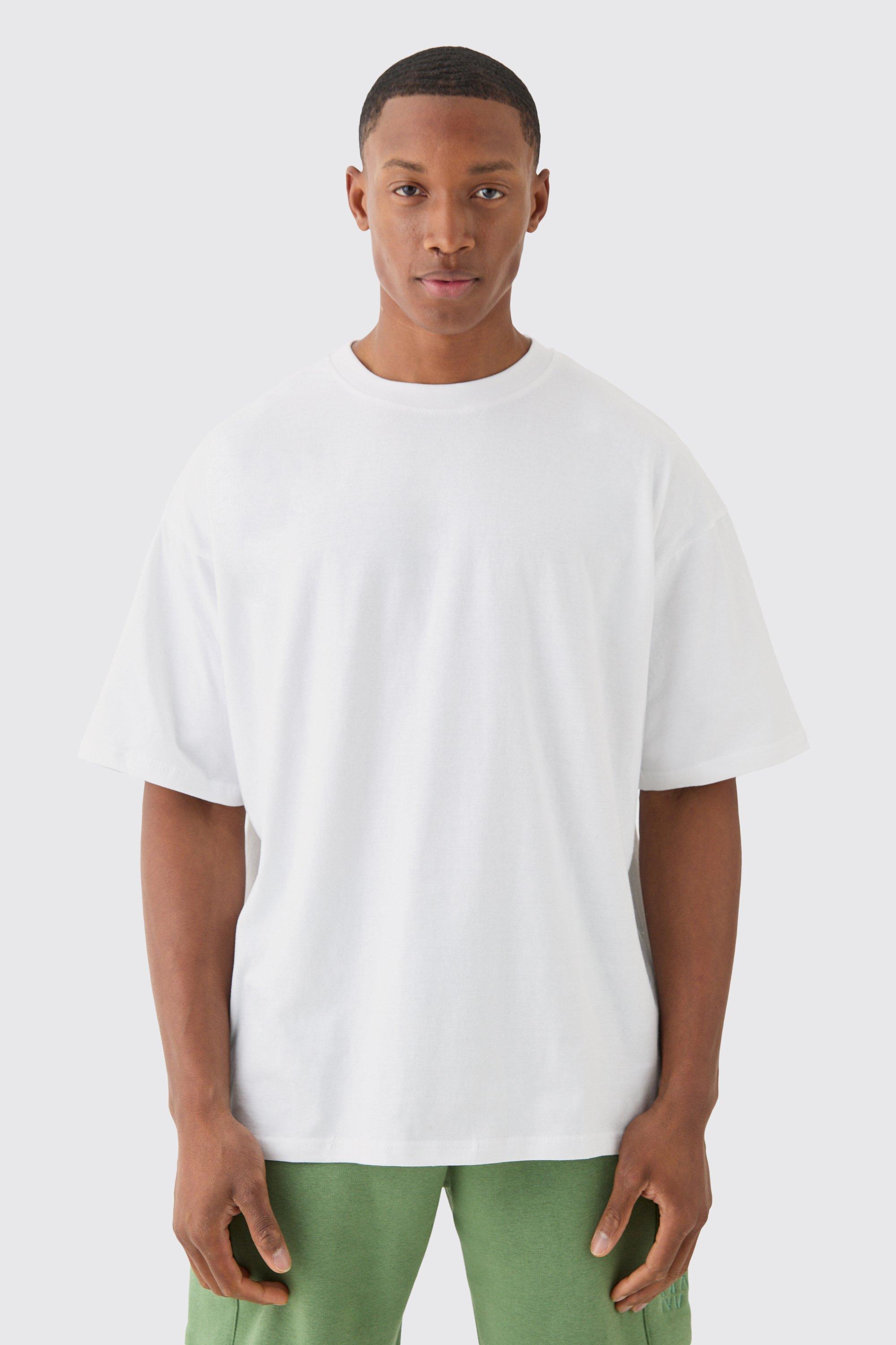 Image of T-shirt a girocollo oversize, Bianco