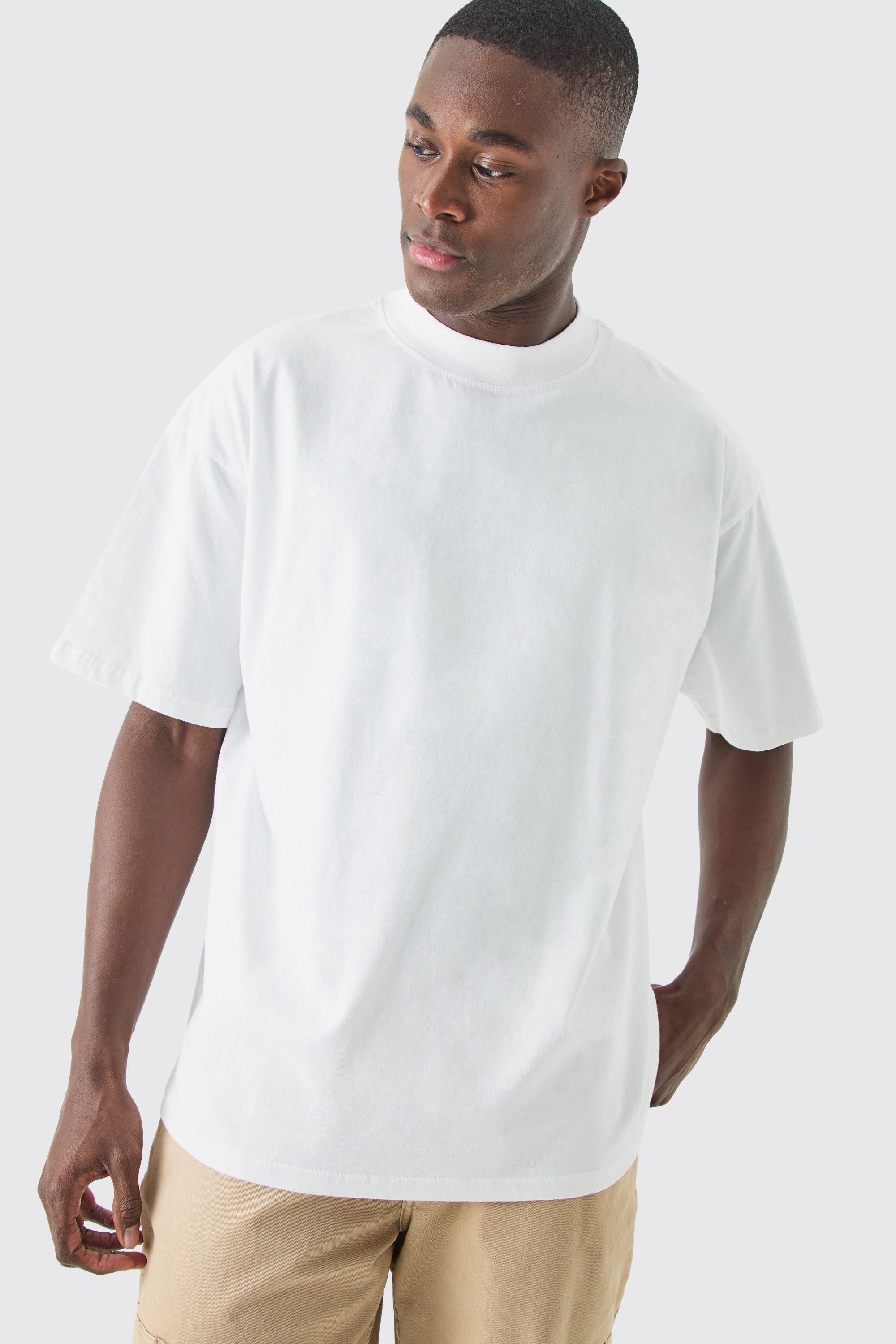 Image of T-shirt oversize con girocollo esteso, Bianco