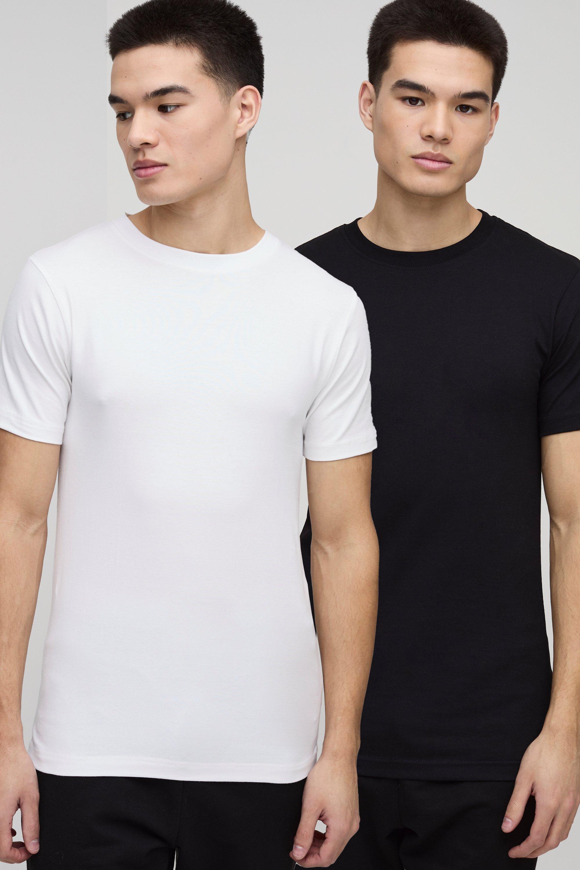 Mens Multi 2 Pack Muscle Fit T-shirt, Multi