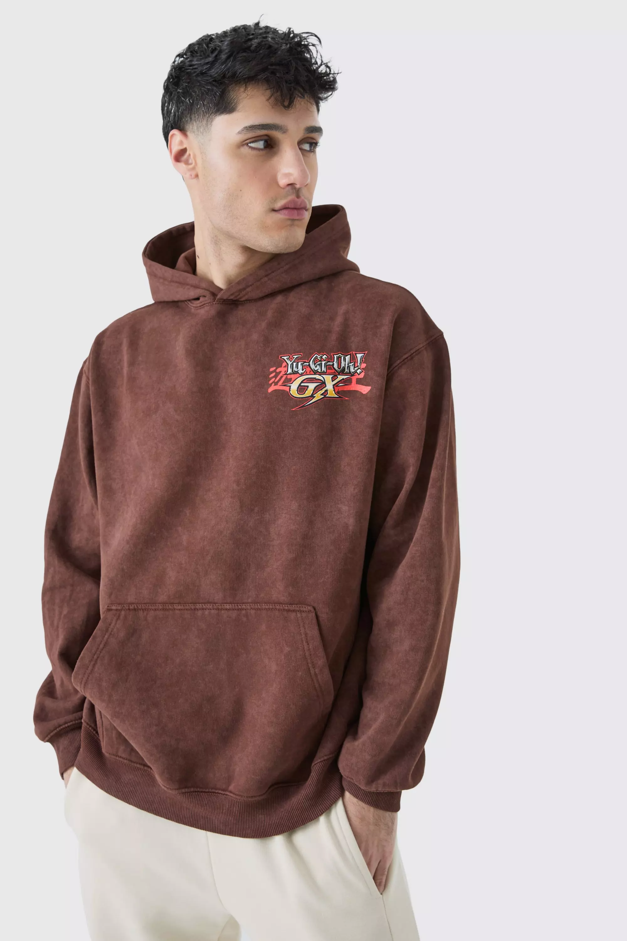 Oversized Washed Yugioh Gx License Hoodie