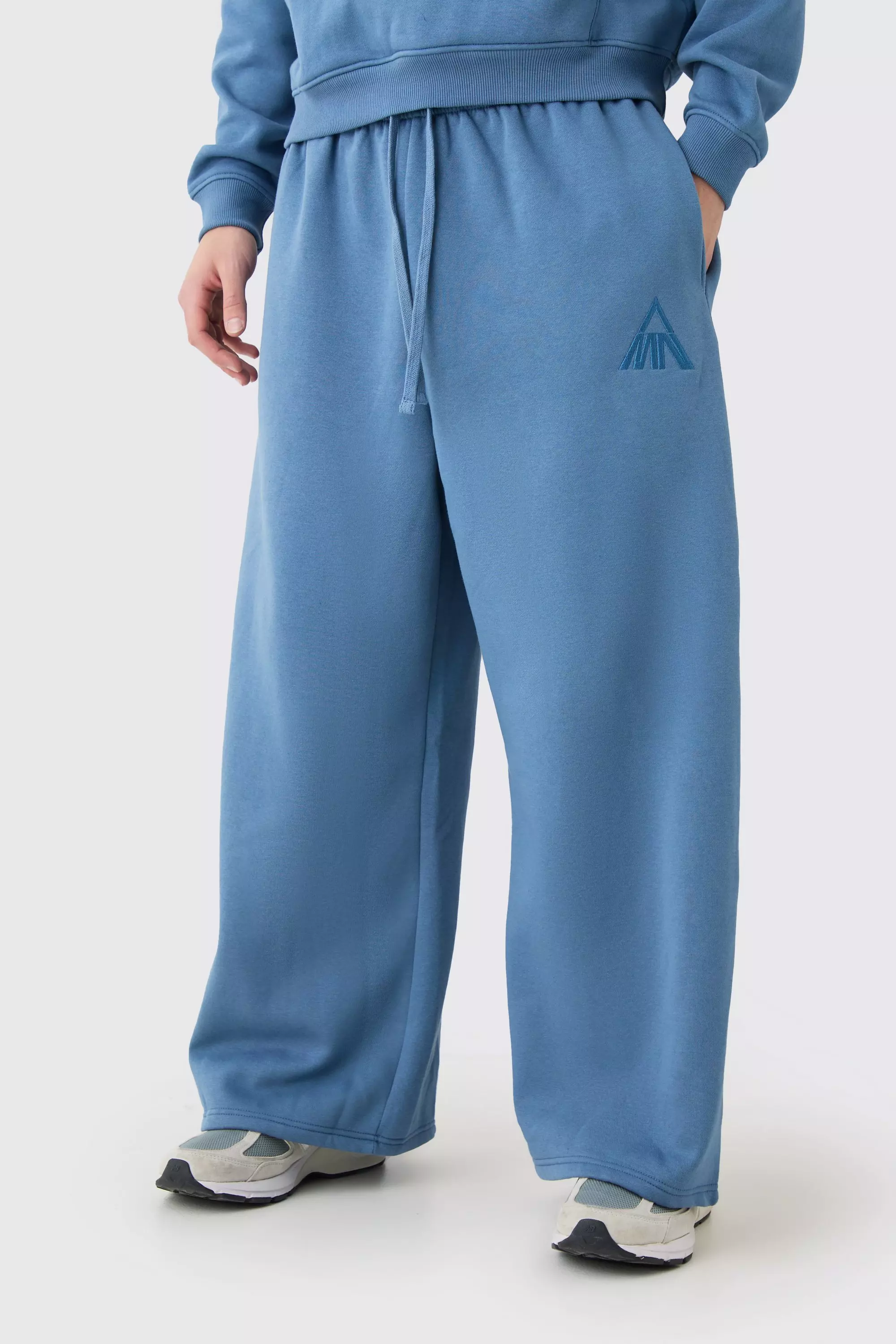 Blue wide leg joggers