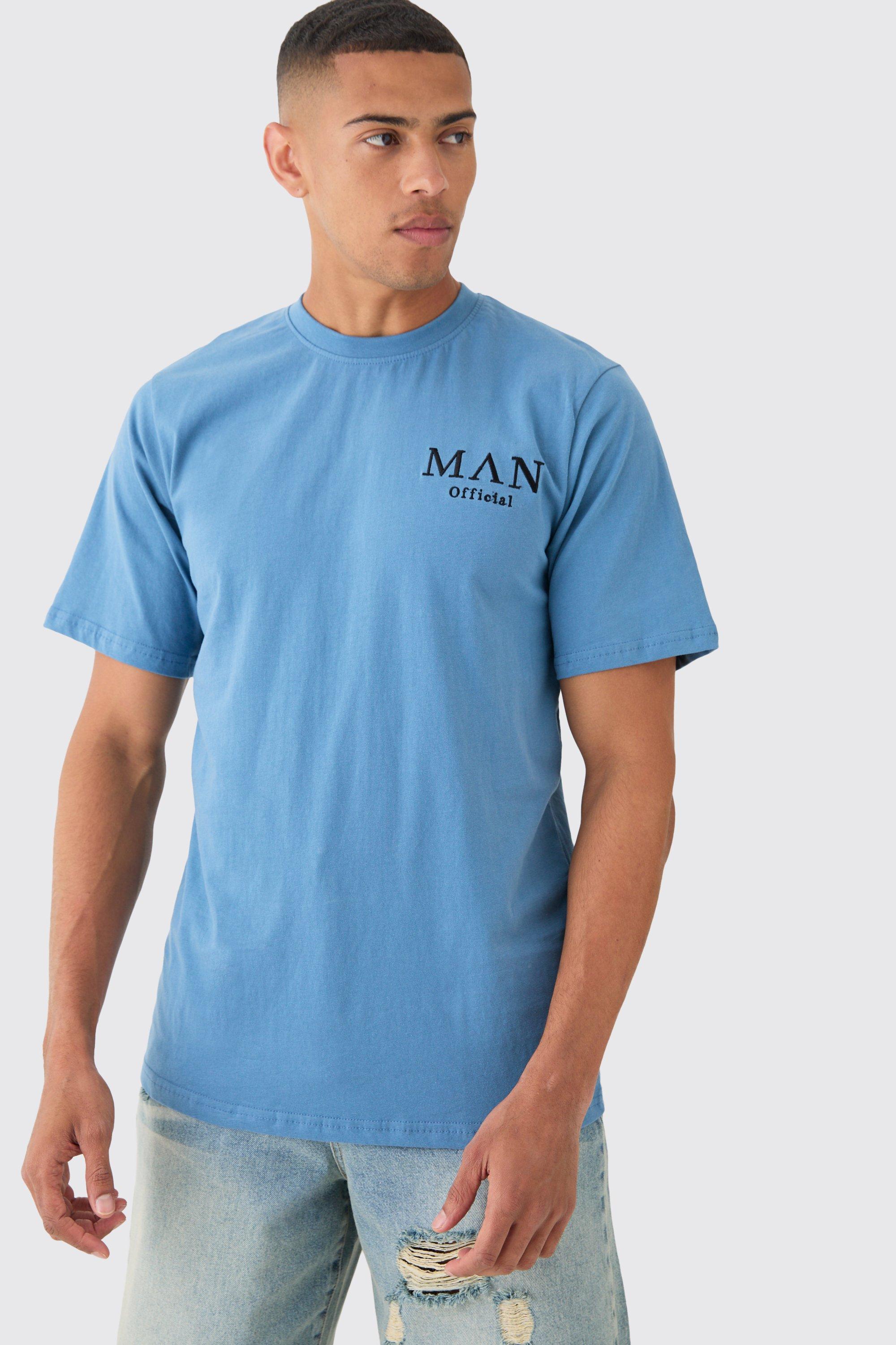Image of Man Basic Crew Neck T-shirt, Azzurro