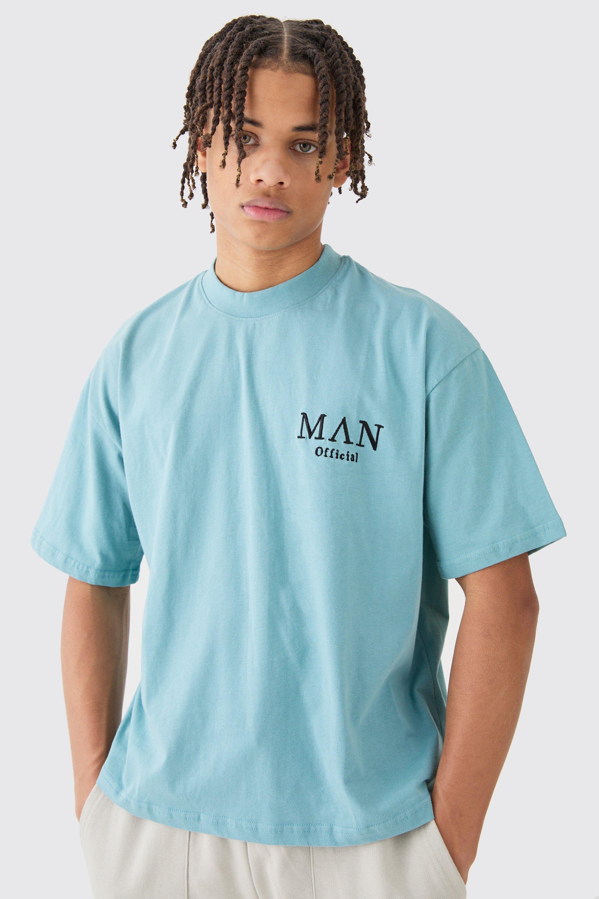 Image of Man Oversized Boxy Extended Neck T-shirt, Verde