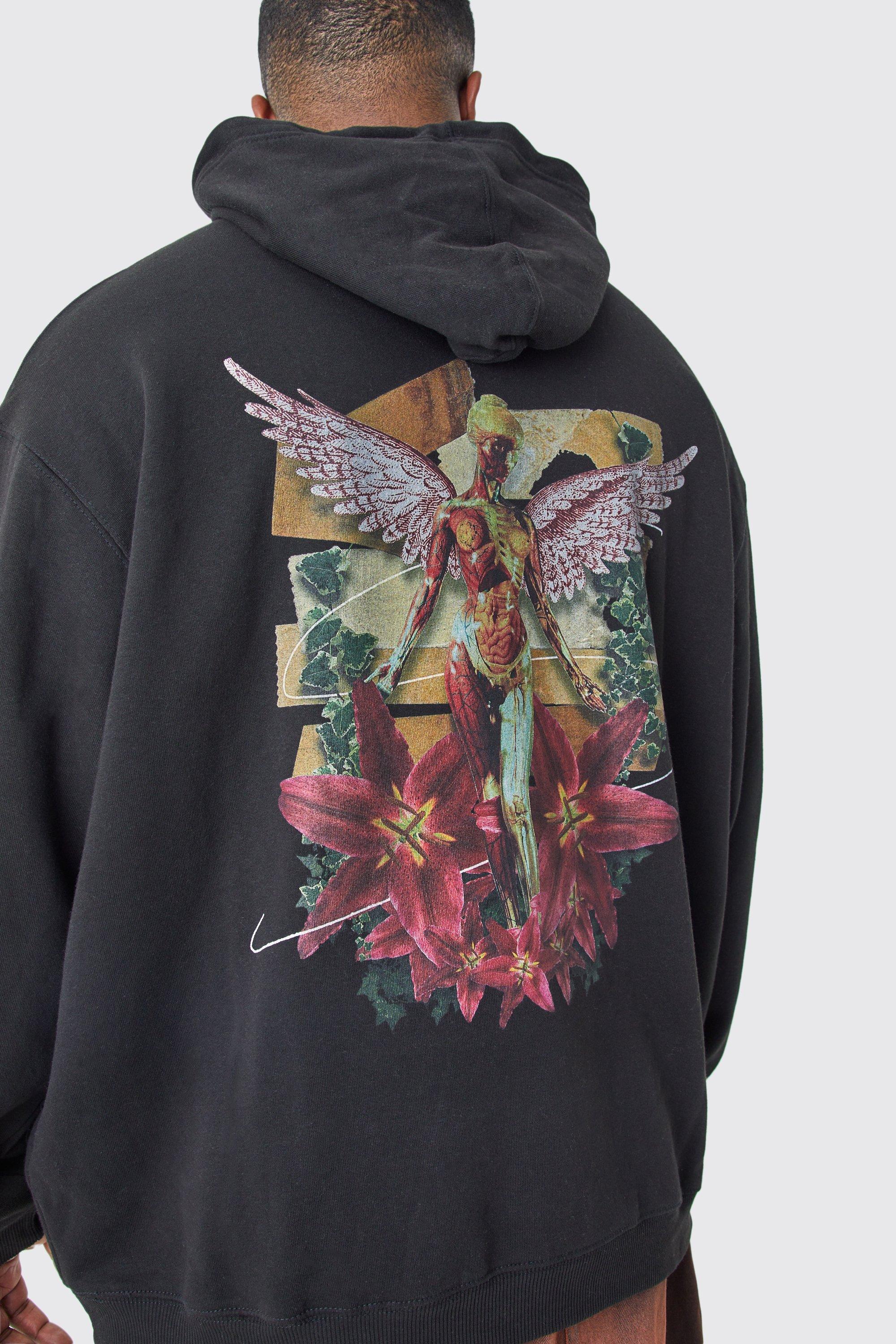 Mens Black Plus Nirvana License Hoodie, Black