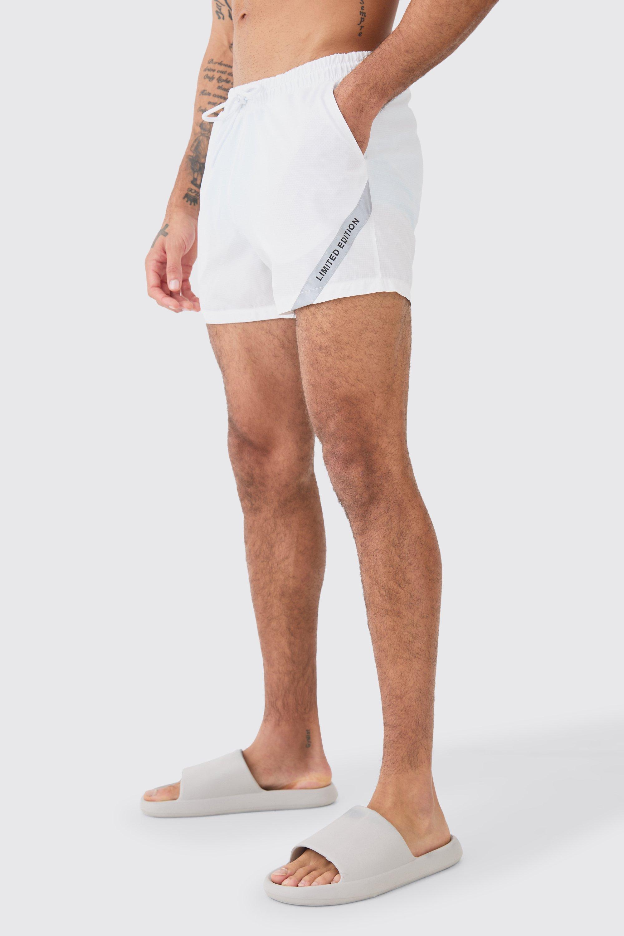 Mens Cream Short Length Ripstop Limited Edition Swim Short, Cream