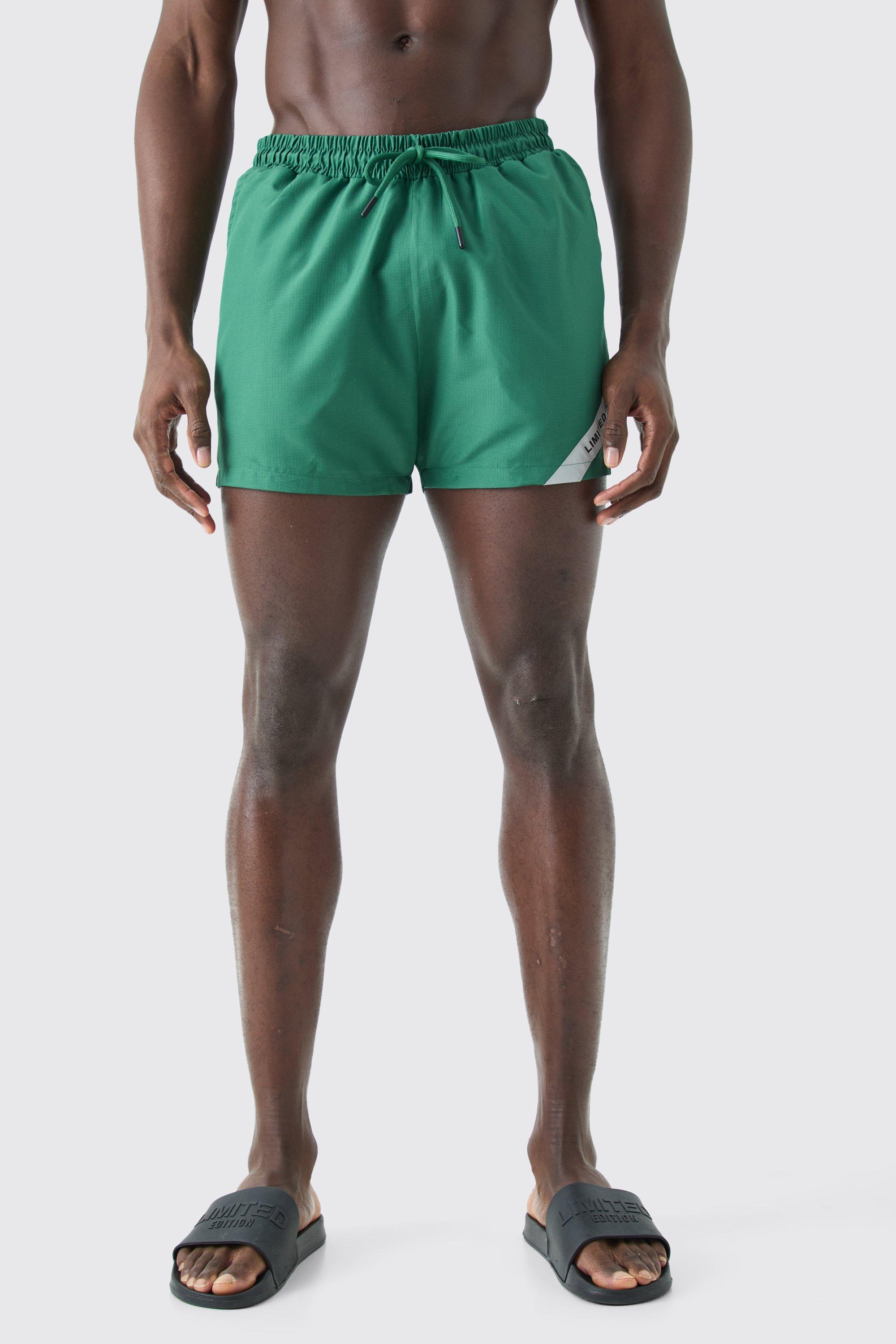 Mens Green Short Length Ripstop Limited Edition Swim Short, Green