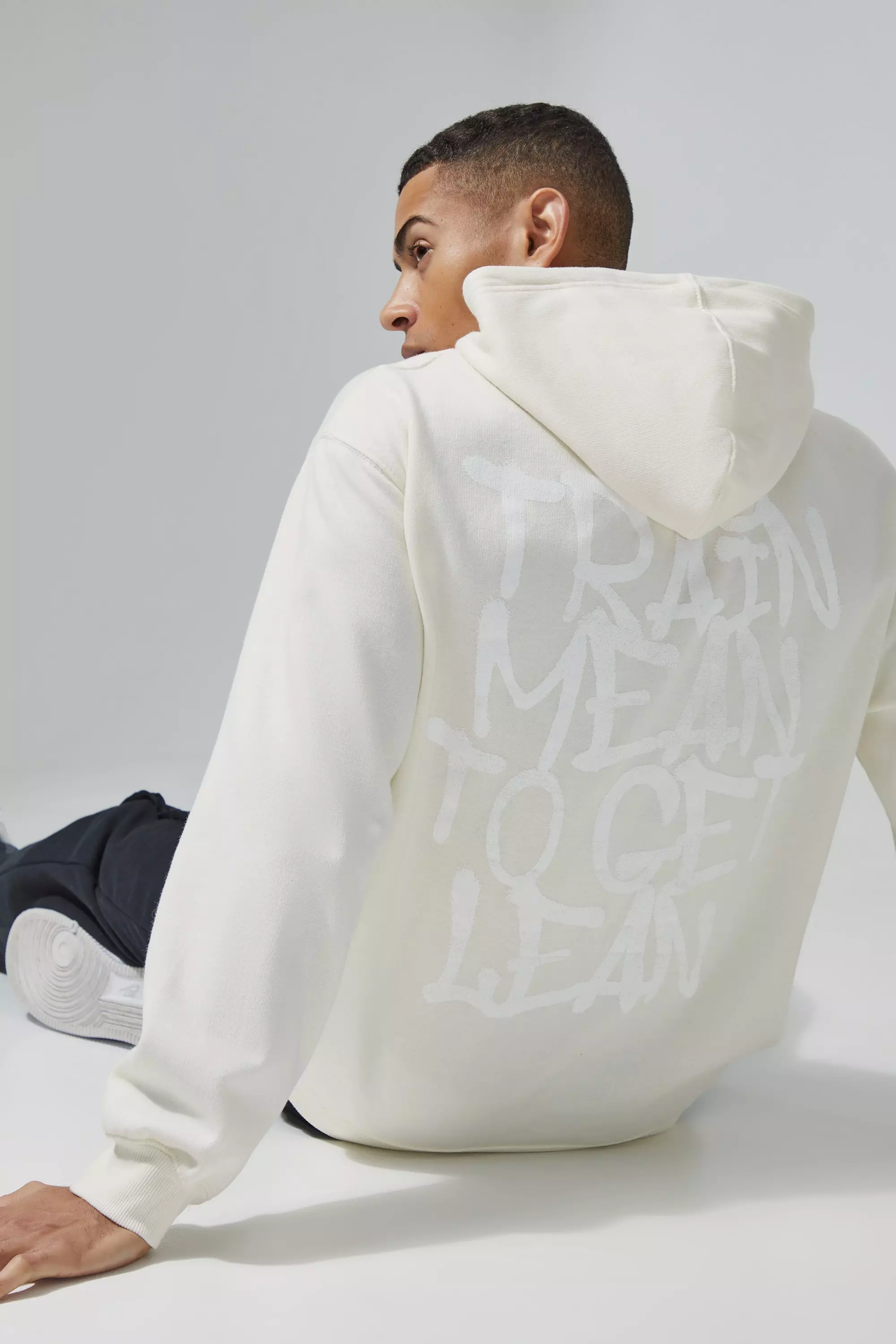 White hotsell slogan hoodie