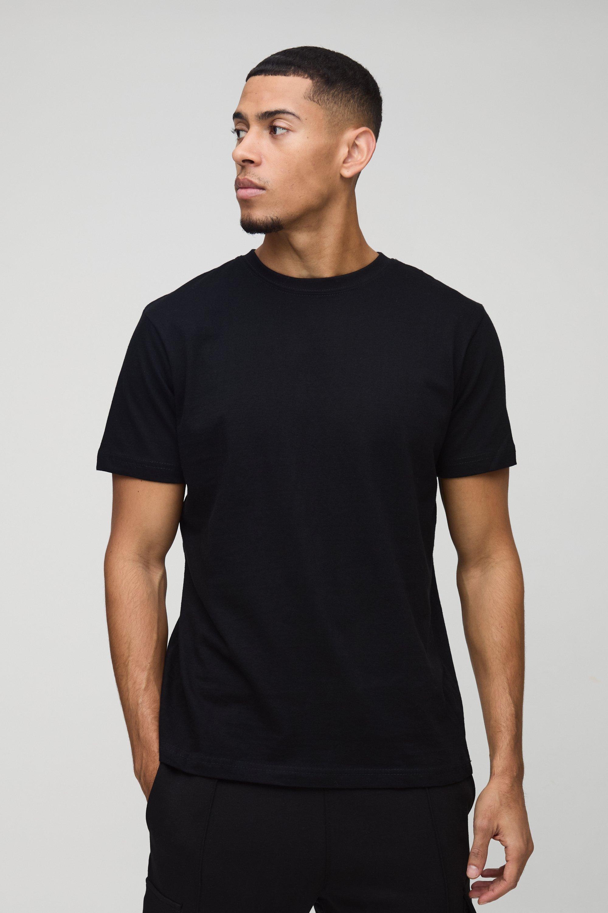 T-shirt Slim Fit Basic, Nero