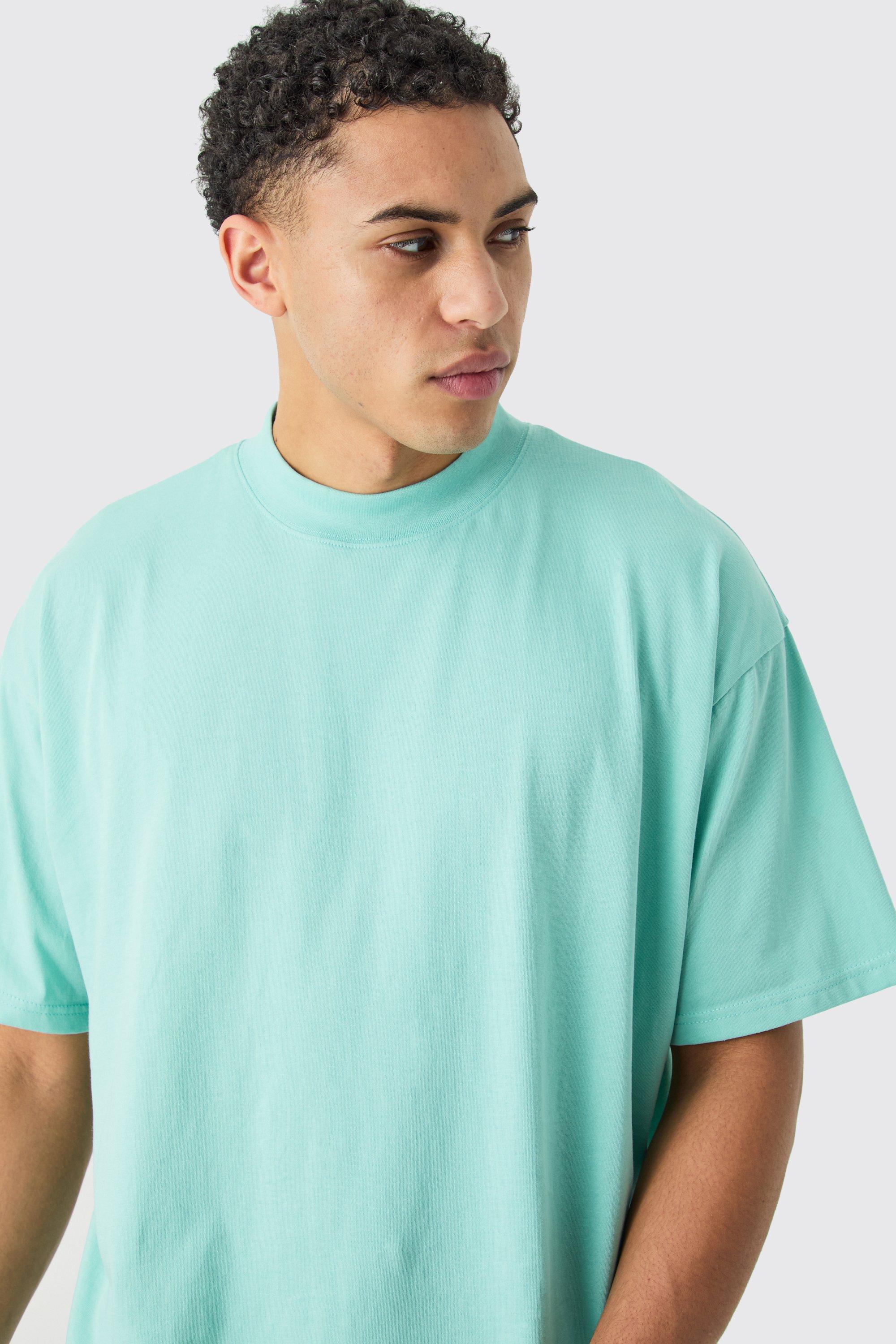 Image of T-shirt oversize con girocollo esteso, Azzurro