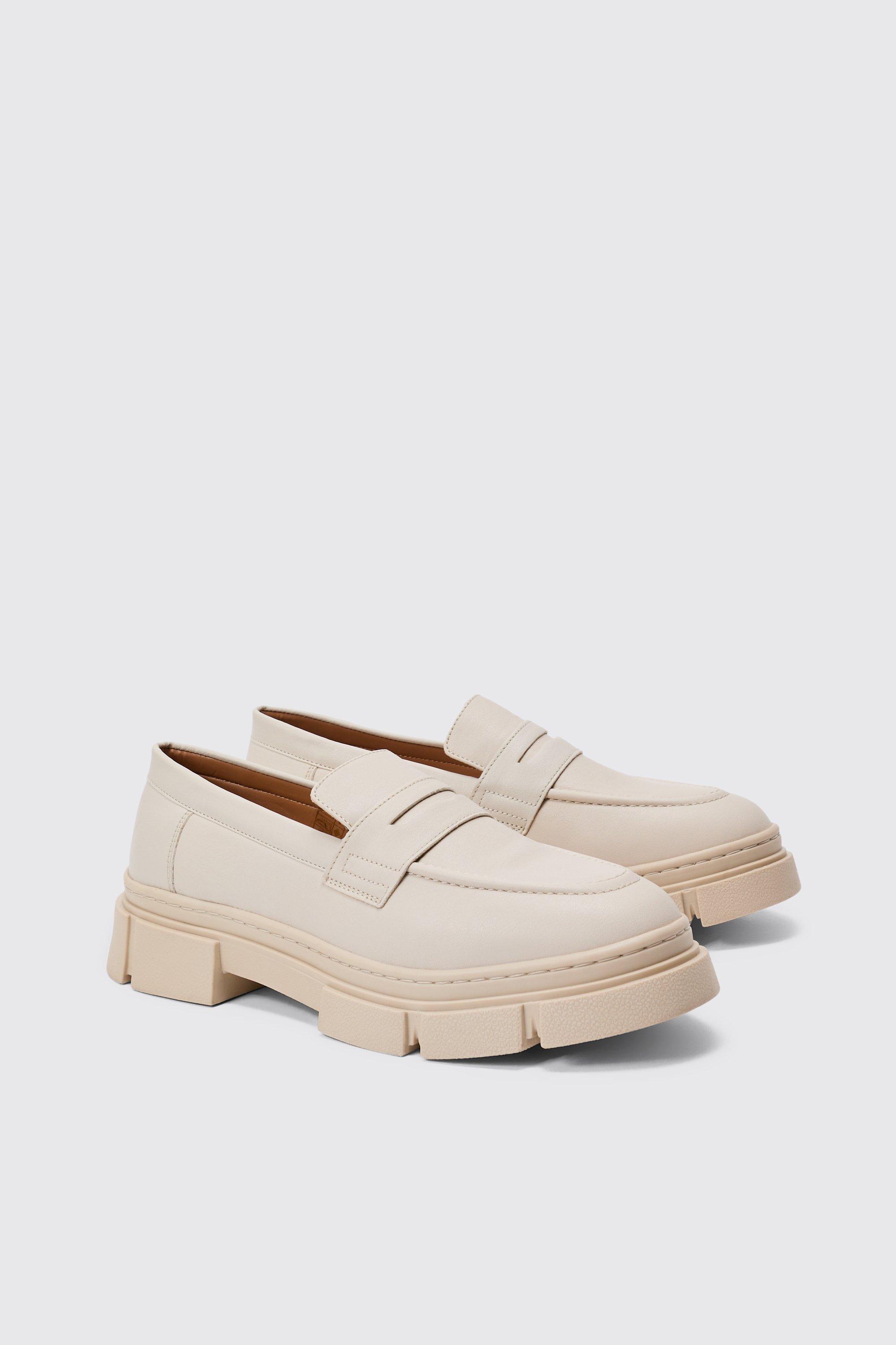 Boohoo Track Sole Loafer, Stone