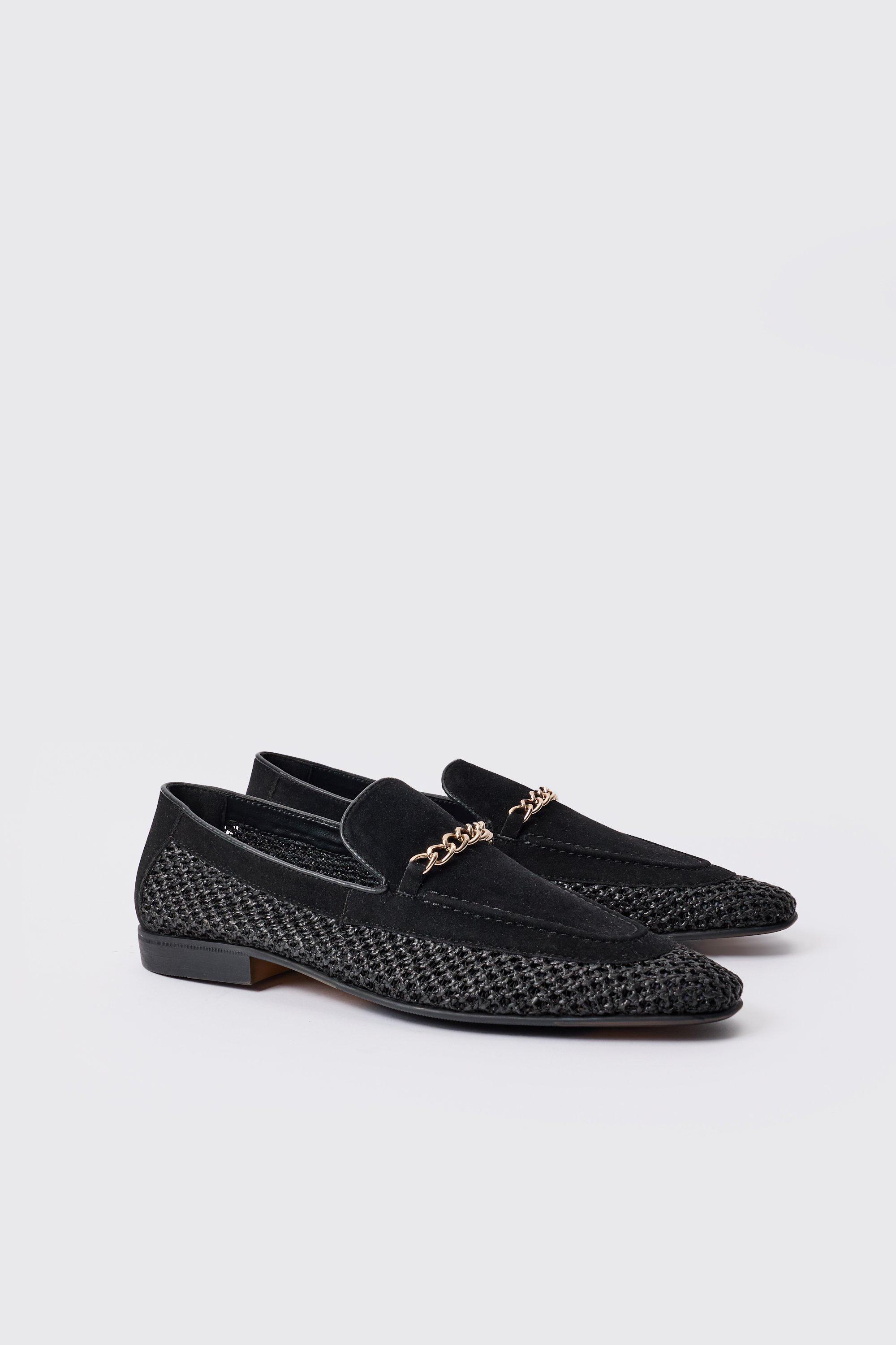 Mens Black Crochet Loafer, Black