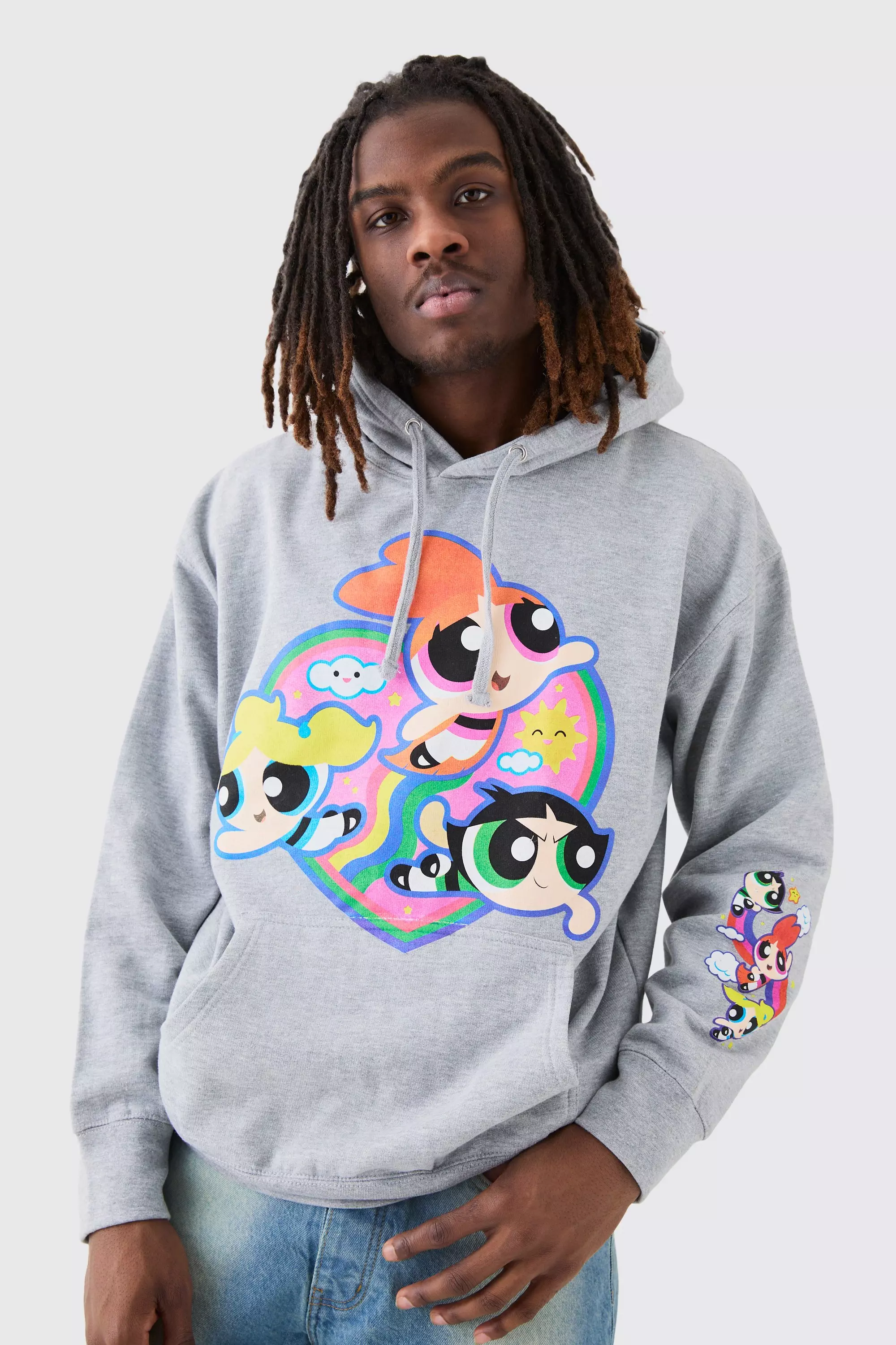 Oversized Powerpuff Girls Multi Print License Hoodie boohooMAN USA