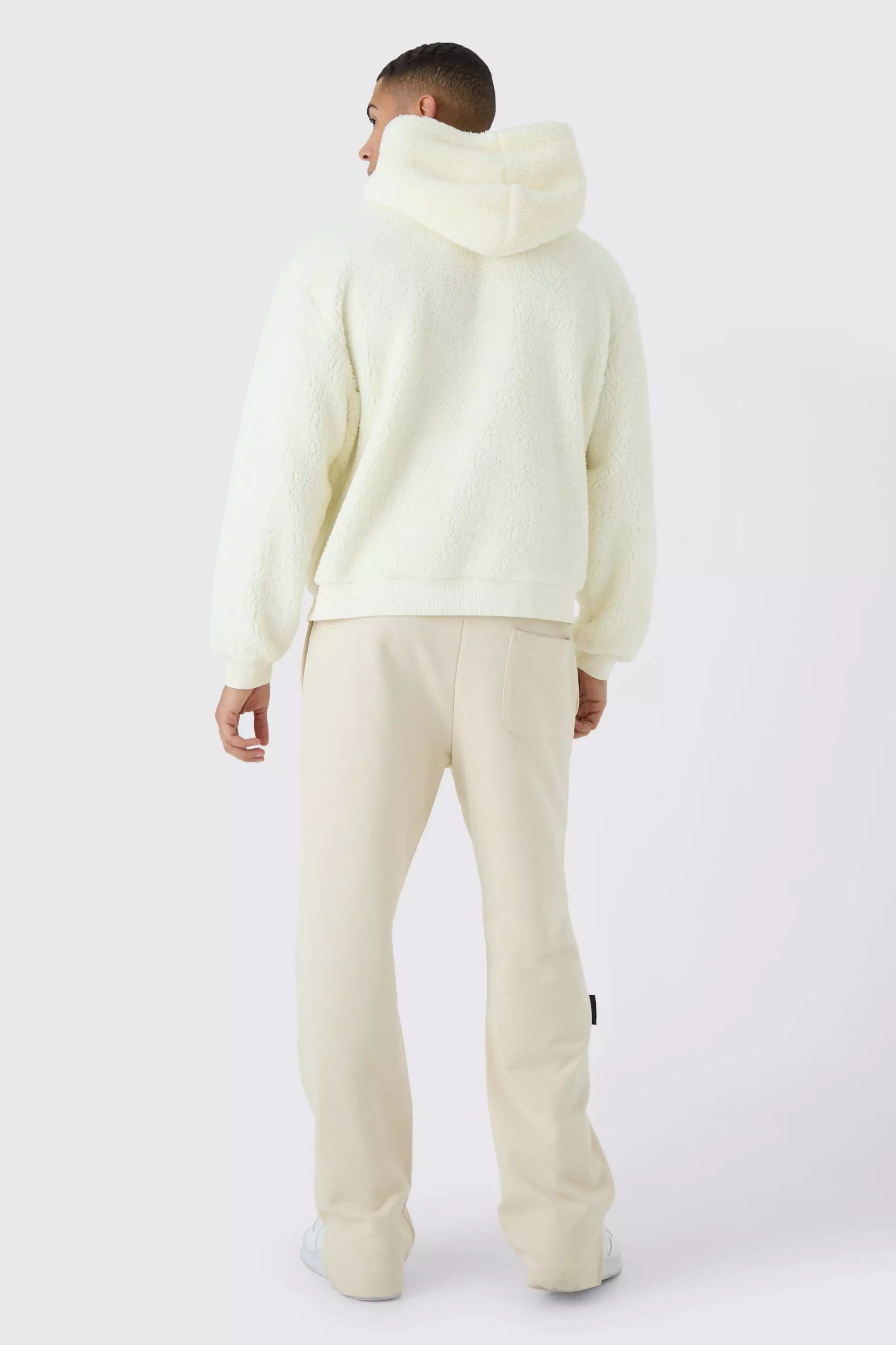 Two tone borg discount over the head hoodie